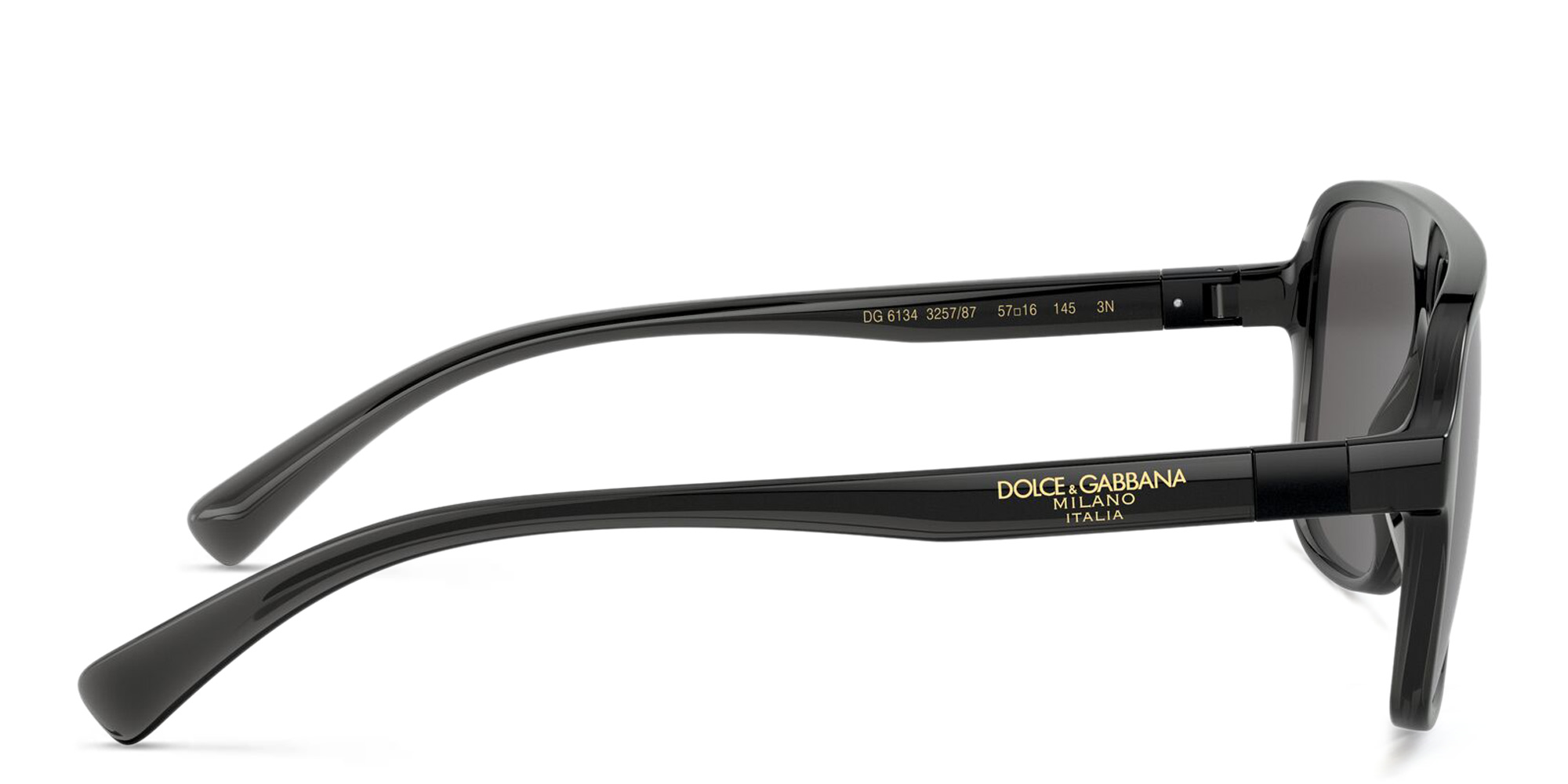 Dolce & Gabbana Square Sunglasses in Transparent Grey & Black – Product Photo 3