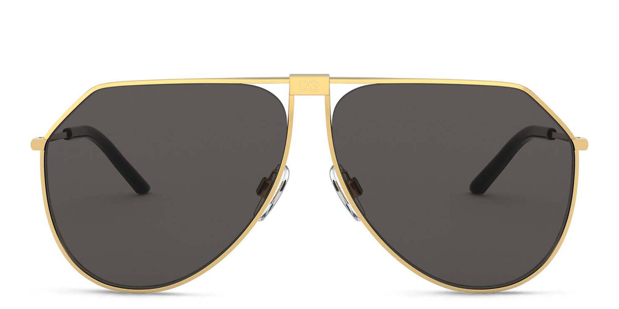 نظارة شمسية بإطار بيلوت من دولتشي آند غابانا بلون ذهبي - صورة المنتج 1
