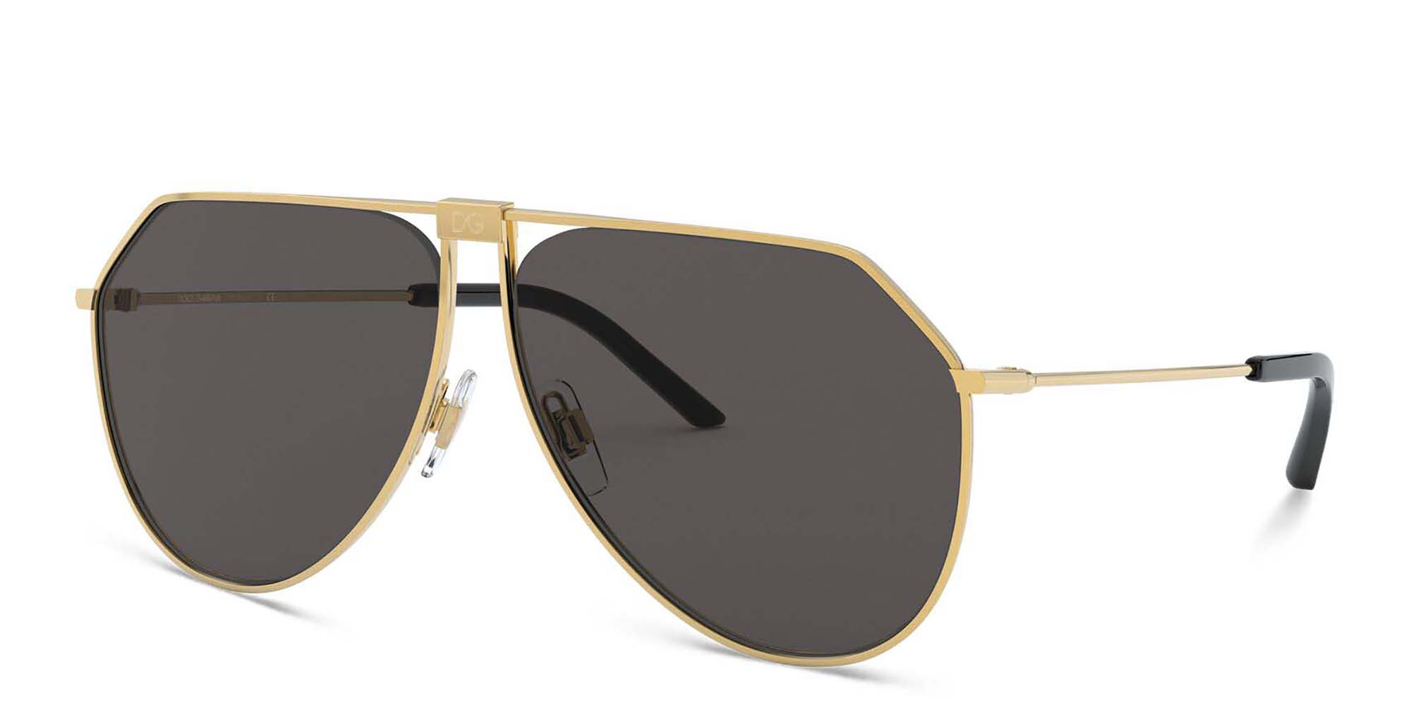 نظارة شمسية بإطار بيلوت من دولتشي آند غابانا بلون ذهبي - صورة المنتج 2
