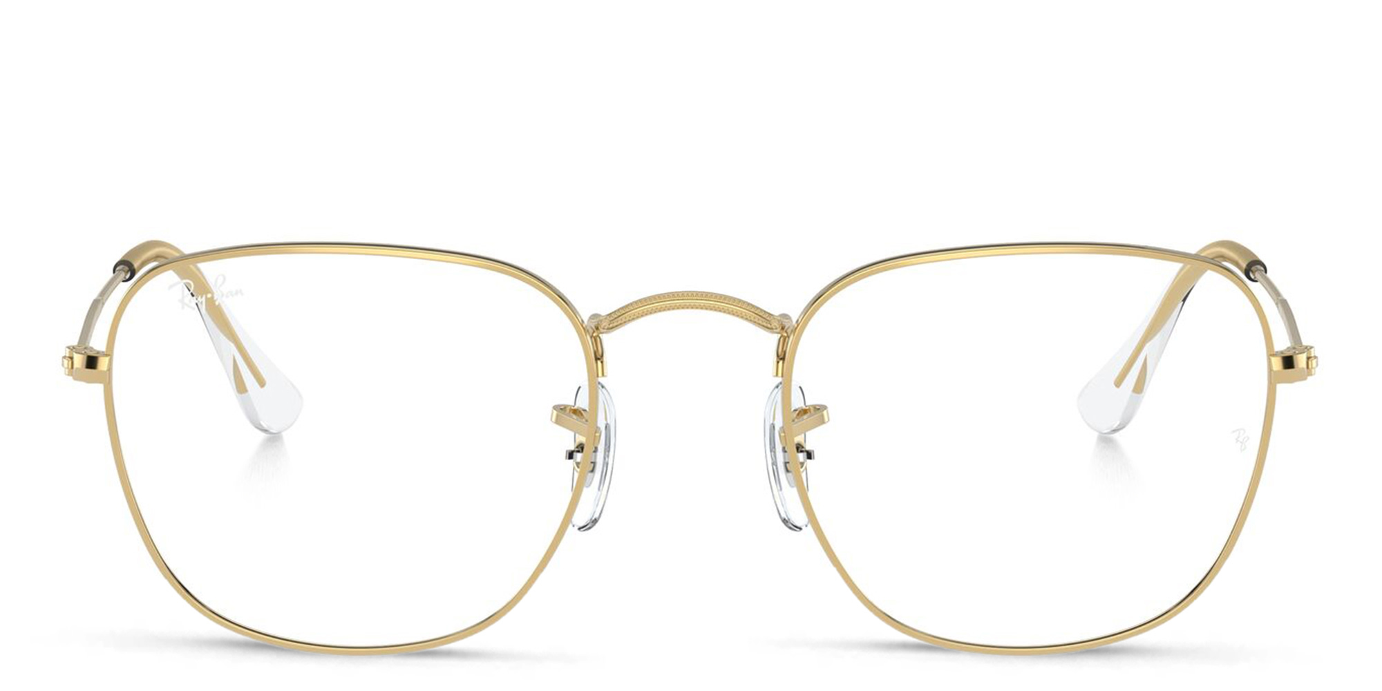 Shop Ray-Ban Frank Unisex Square Eyeglasses in Gold online.