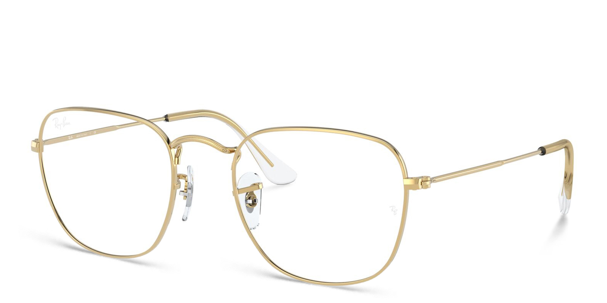 Shop Ray-Ban Frank Unisex Square Eyeglasses in Gold online.