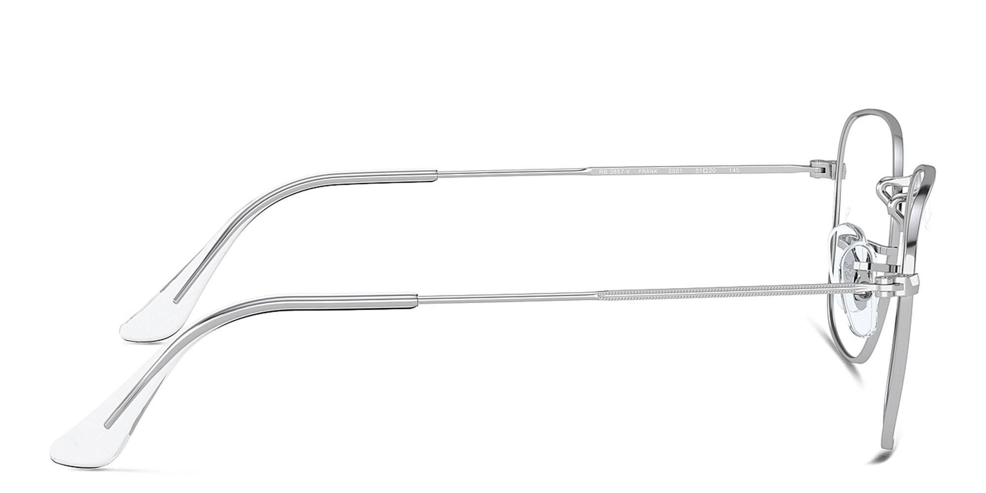 نظارة طبية "فرانك" بإطار مربع للجنسين من راي بان بلون فضي - صورة المنتج 3