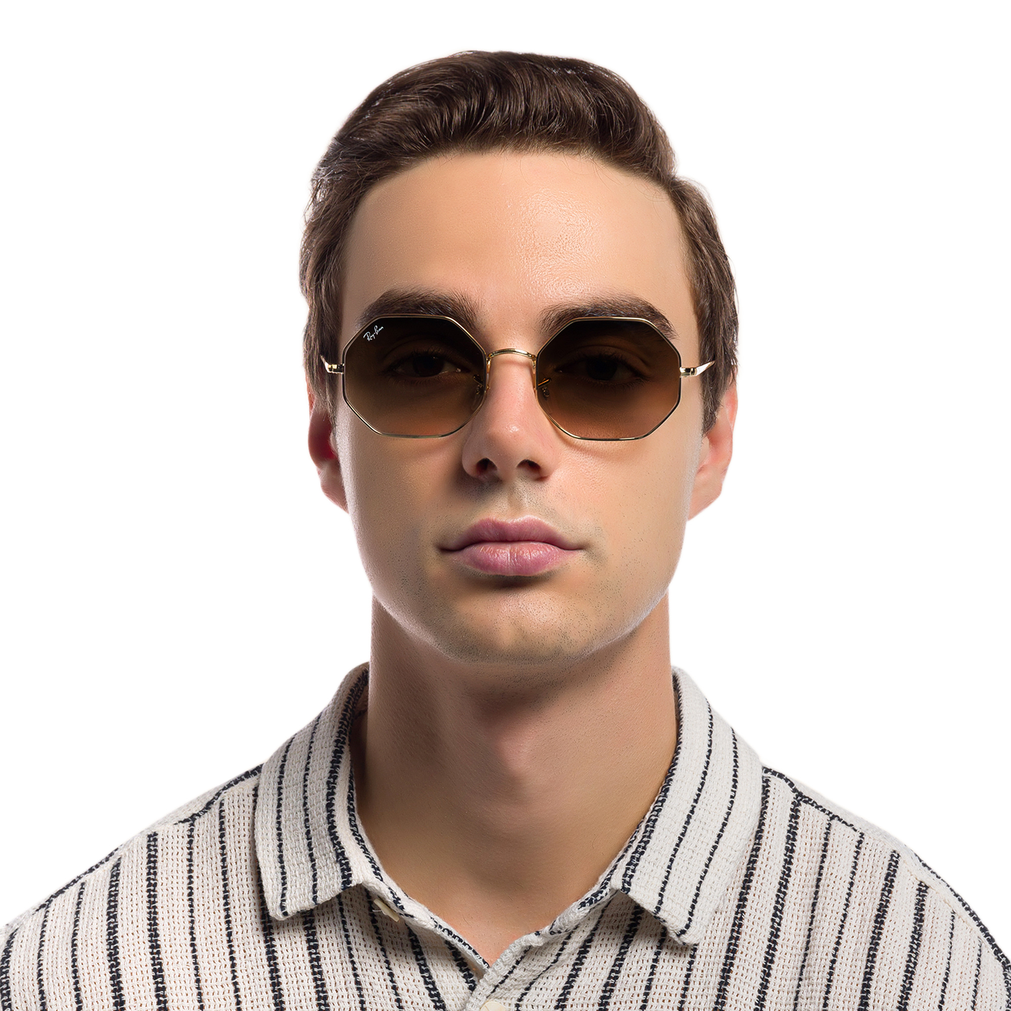 نظارة شمسية بإطار غير نظامي من راي بان بلون ذهبي - صورة المنتج 5