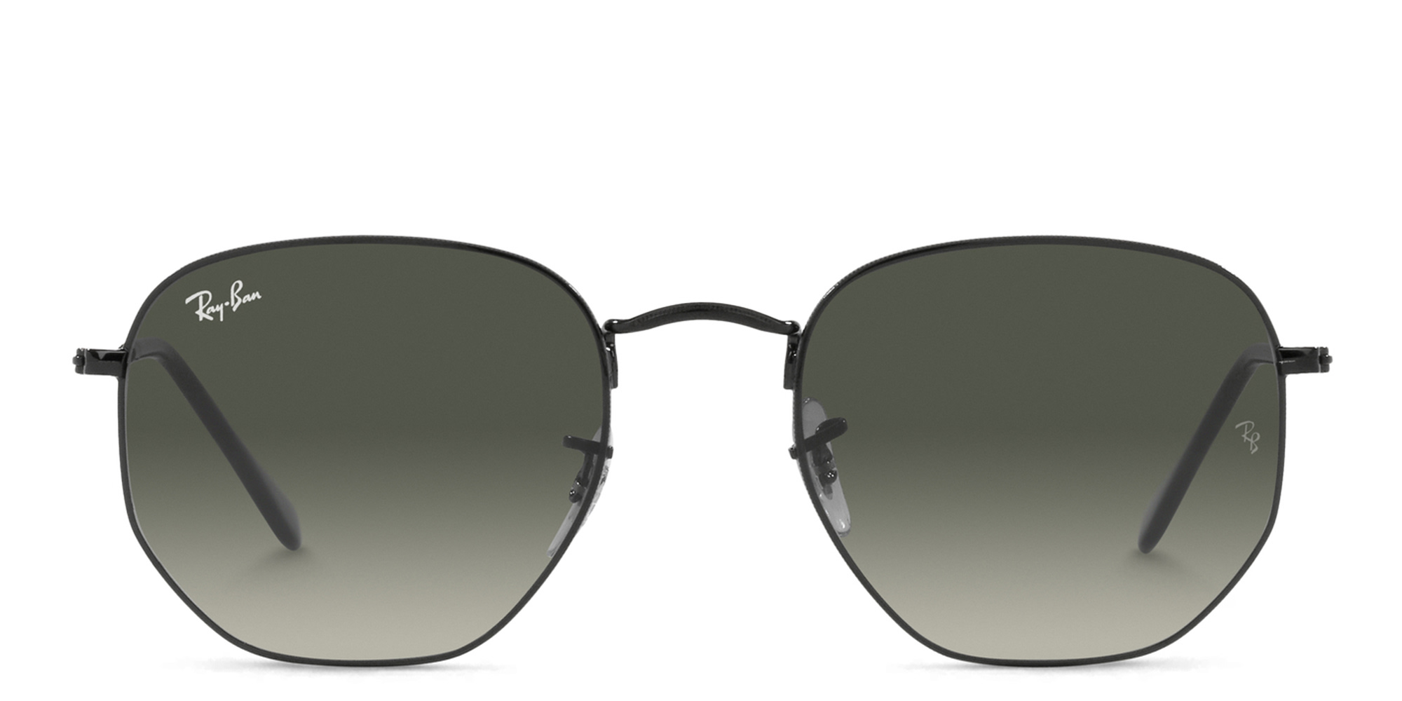 Shop Ray-Ban Hexagonal Unisex Sunglasses in Black online.