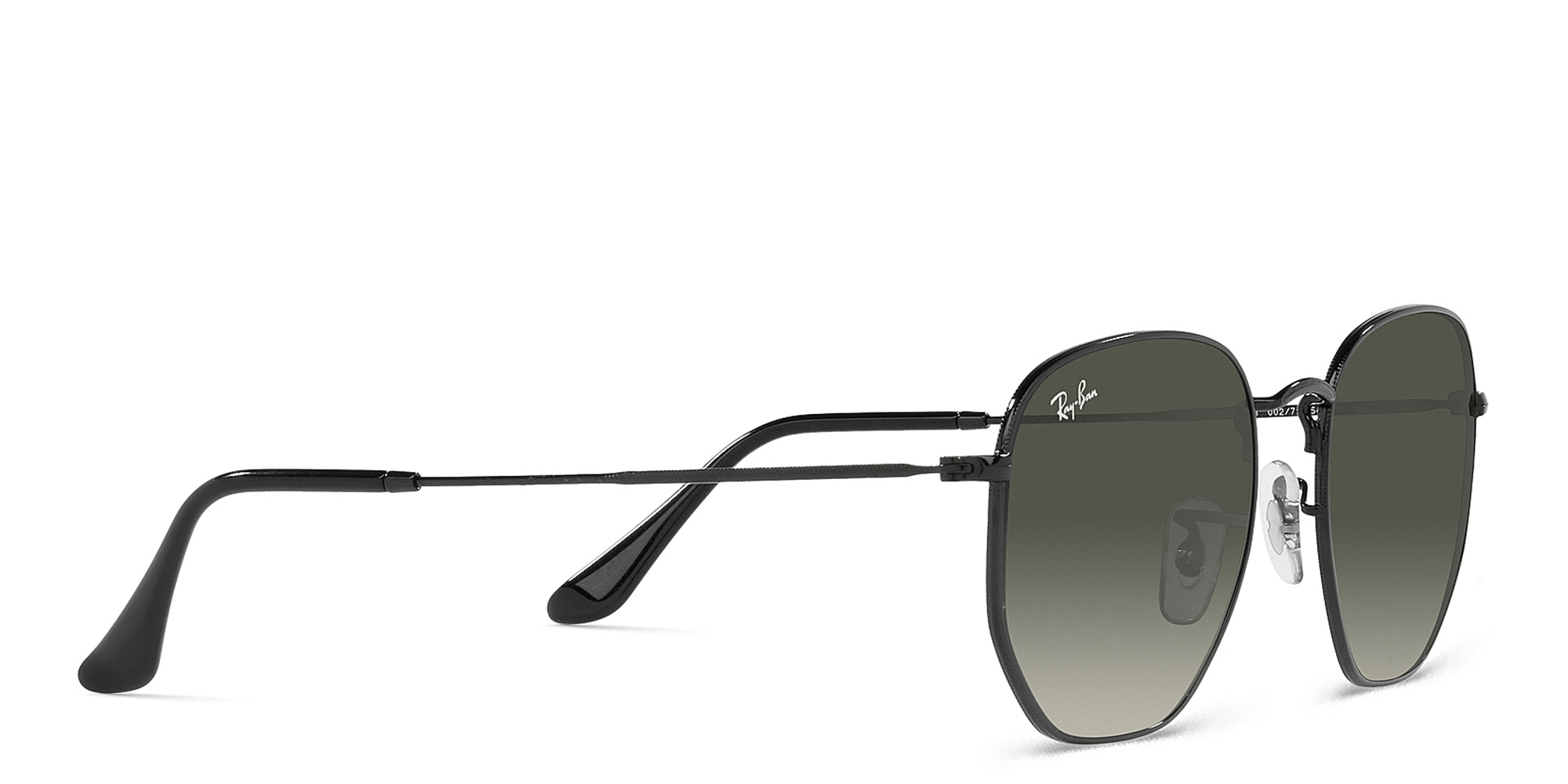 Shop Ray-Ban Hexagonal Unisex Sunglasses in Black online.