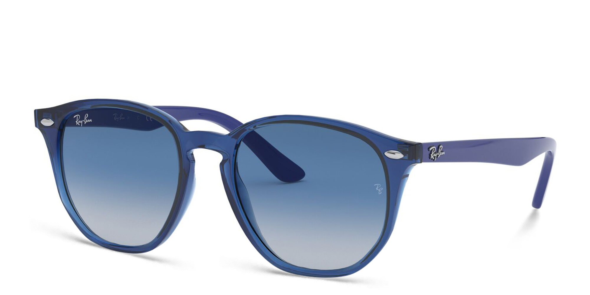 Ray-Ban Junior Kids Irregular Sunglasses in Transparent Blue – Product Photo 2