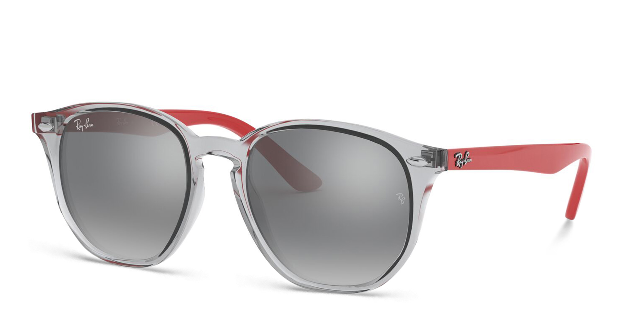 Ray-Ban Junior Kids Irregular Sunglasses in Transparent Grey – Product Photo 2