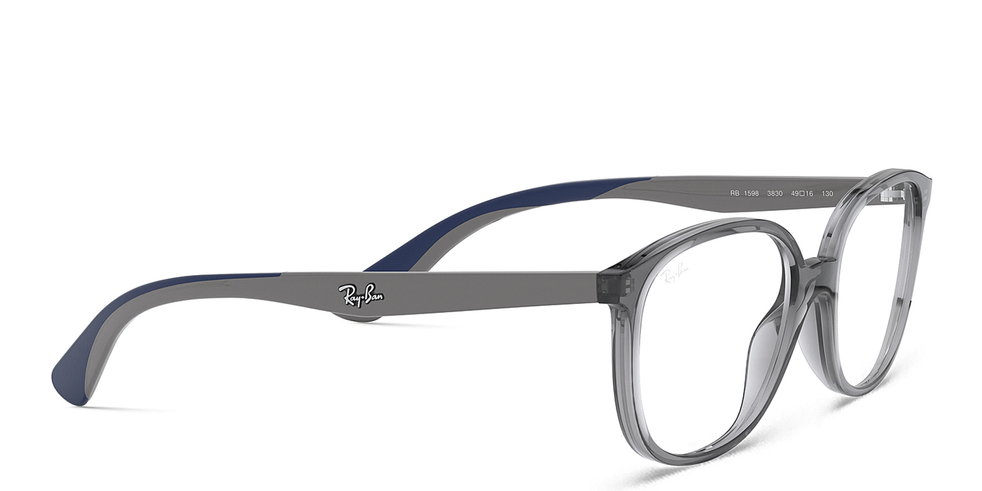 Ray-Ban Junior Kids Square Eyeglasses in Transparent Grey – Product Photo 4