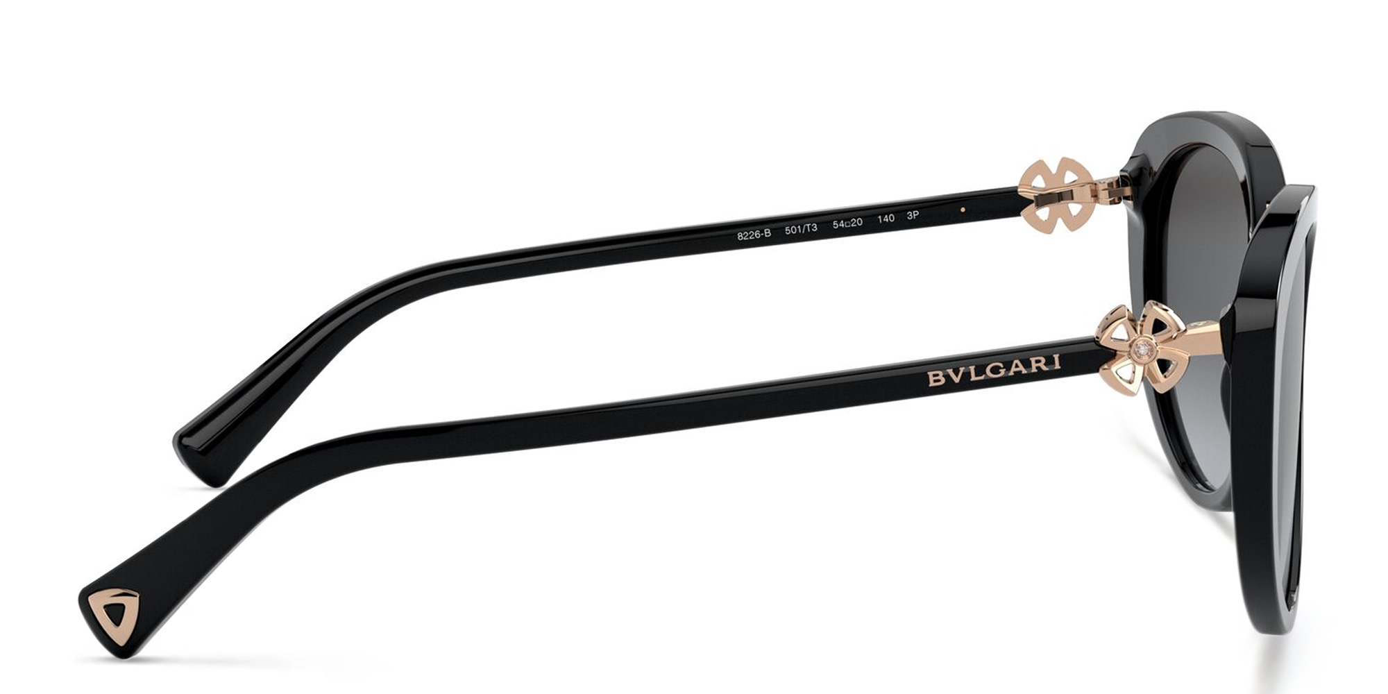 BVLGARI Round Sunglasses in Black – Product Photo 3