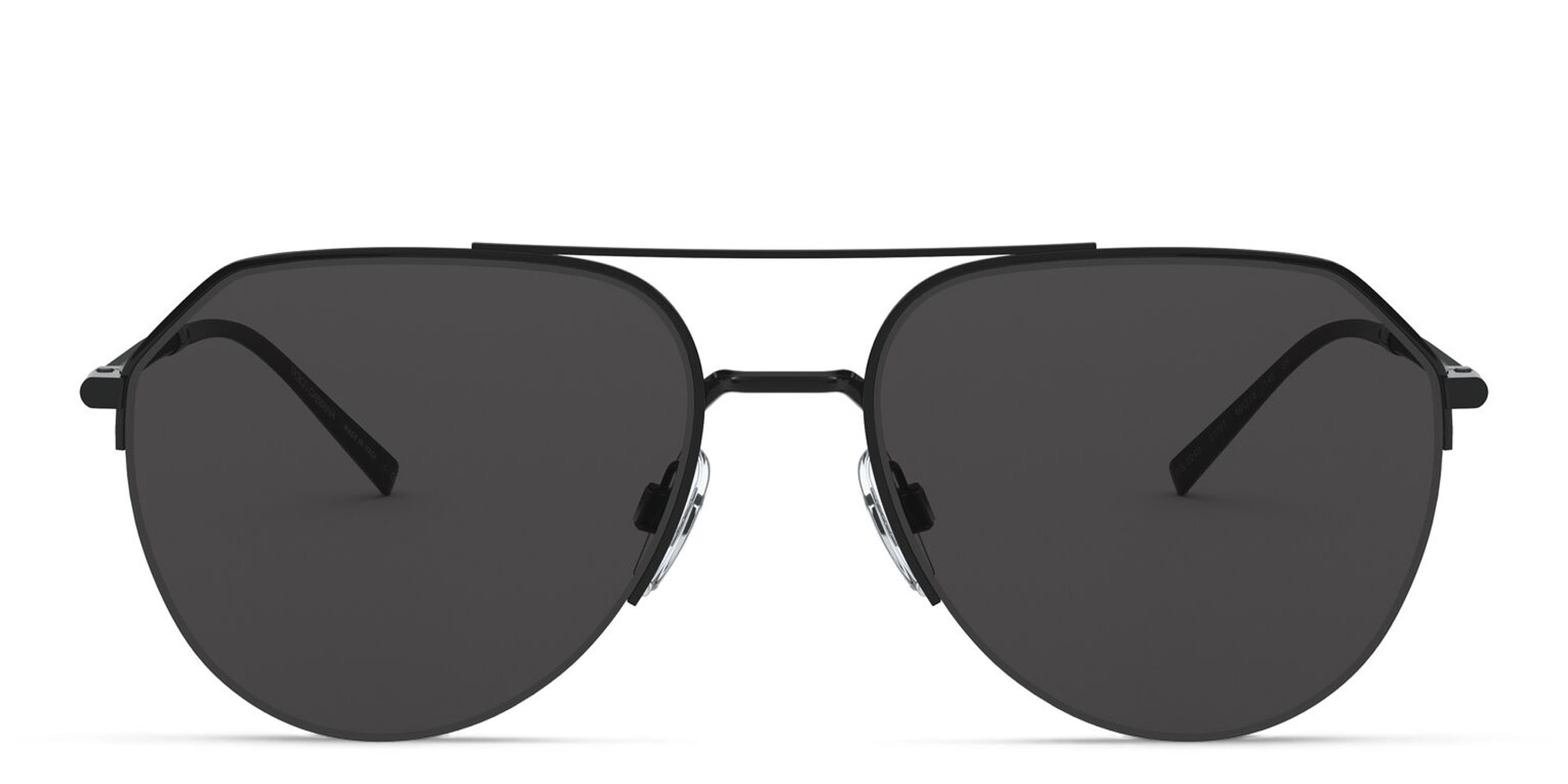 Dolce & Gabbana Half Rim Aviator Sunglasses in Black – Product Photo 1
