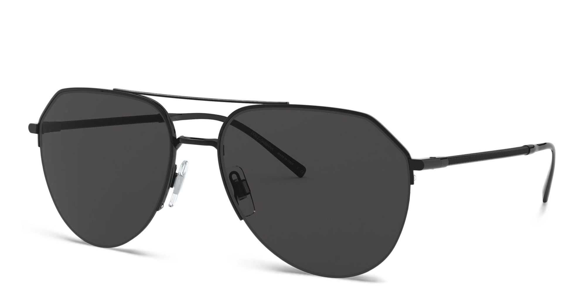Dolce & Gabbana Half Rim Aviator Sunglasses in Black – Product Photo 2