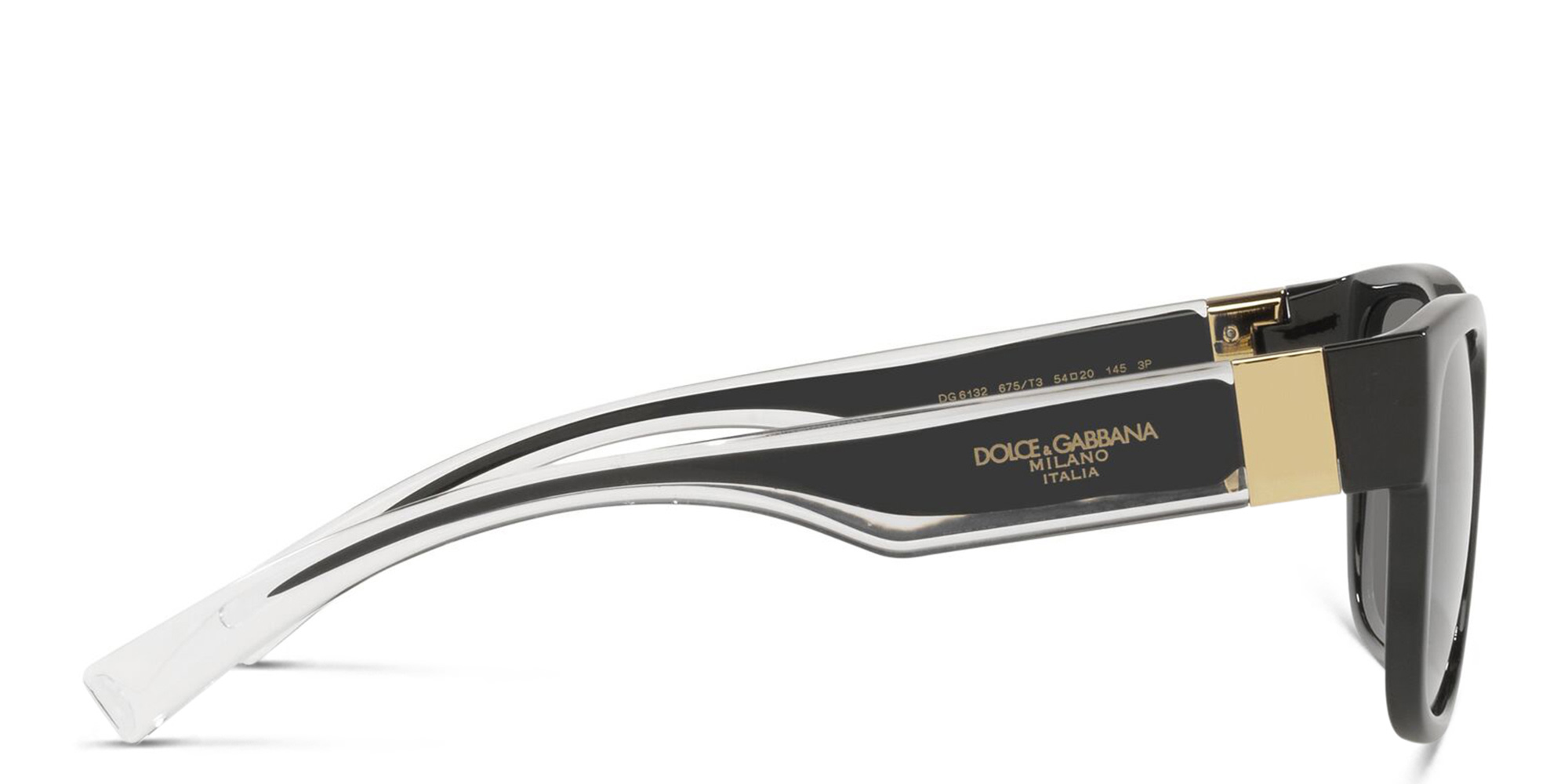 تسوق نظارة شمسية بإطار مربع دولتشي آند غابانا بلون أسود أونلاين.