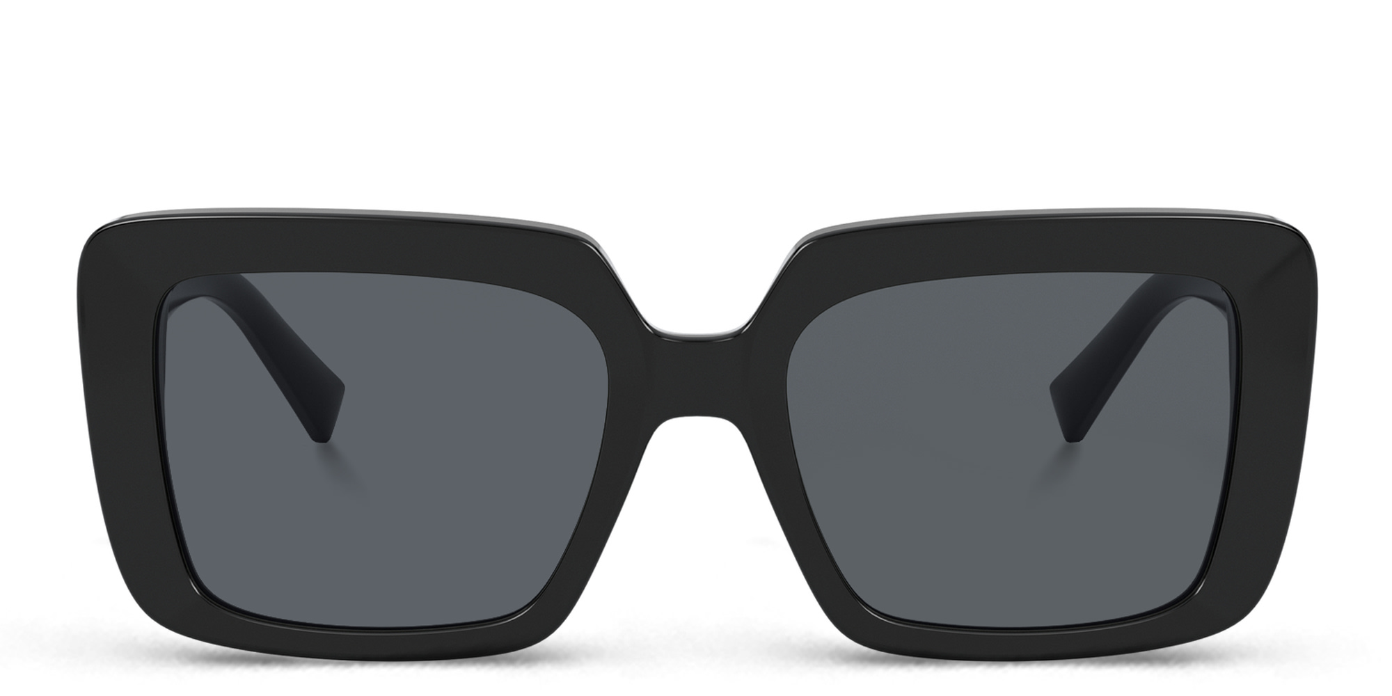 Shop VERSACE Rhinestone-embellished Medusa Sunglasses in Black online.