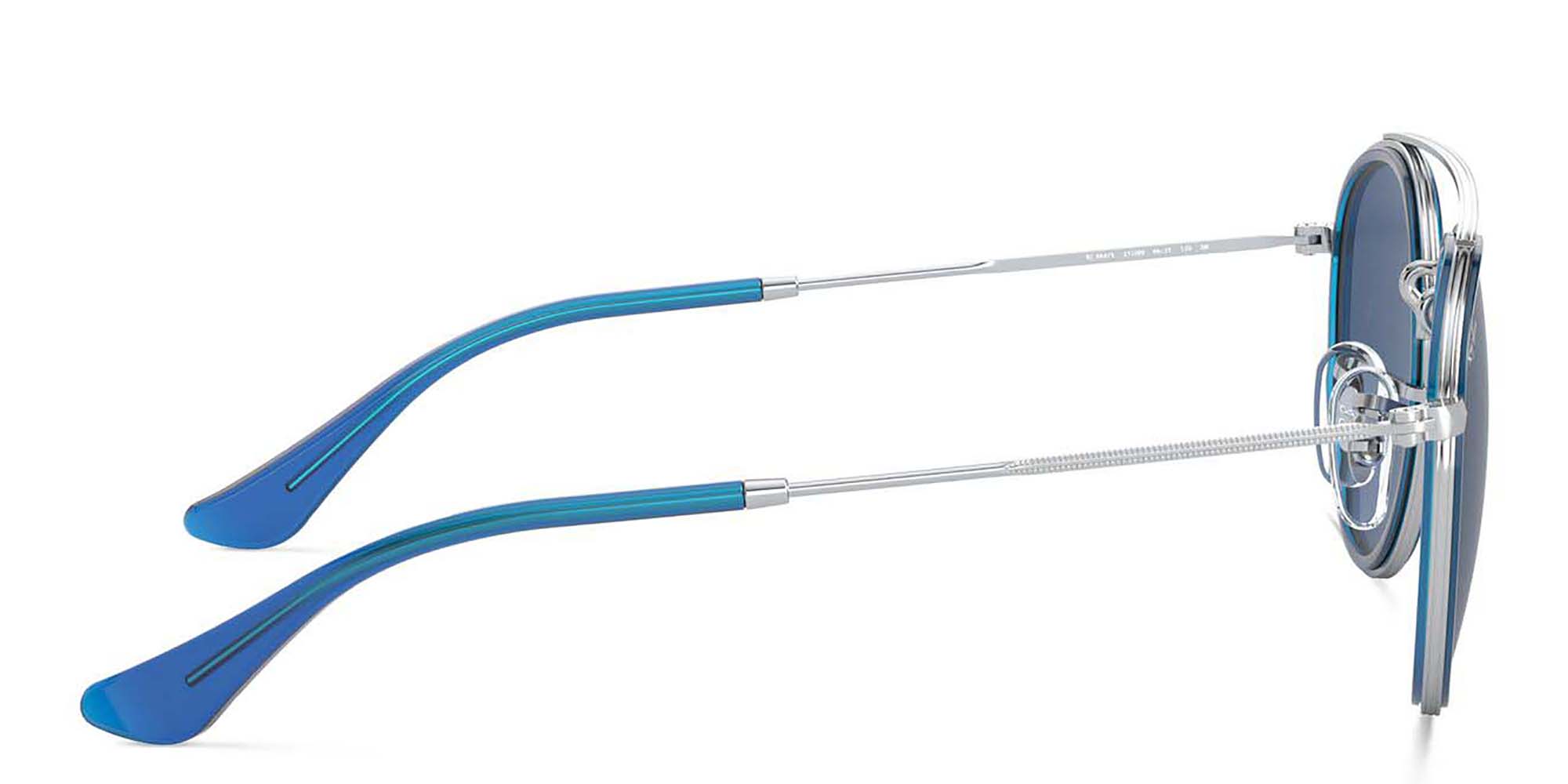 Ray-Ban Junior Kids Round Sunglasses in Blue On Silver – Product Photo 3