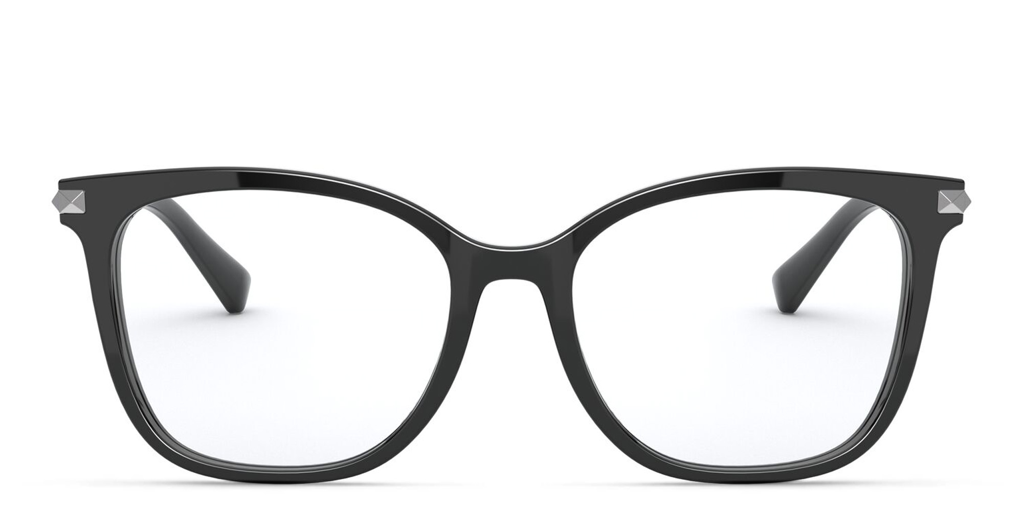 VALENTINO Stud Square Eyeglasses in Black – Product Photo 1
