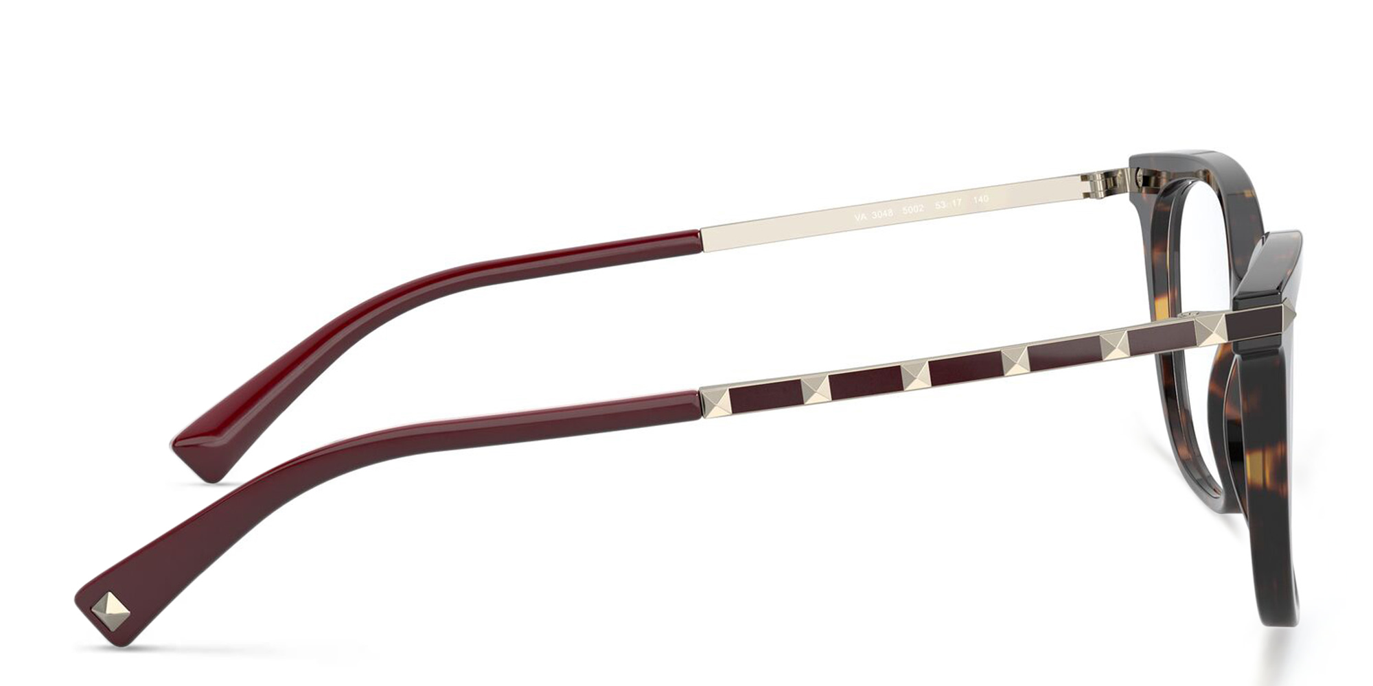 VALENTINO Stud Square Eyeglasses in Havana – Product Photo 3