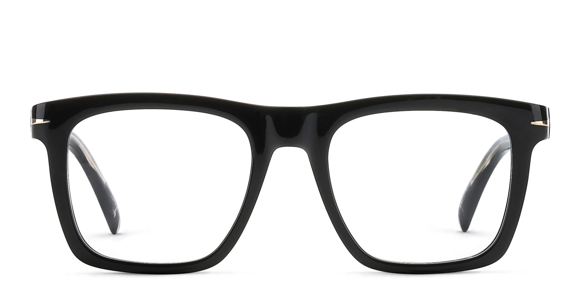 DAVID BECKHAM Square Eyeglasses in Black – Product Photo 1