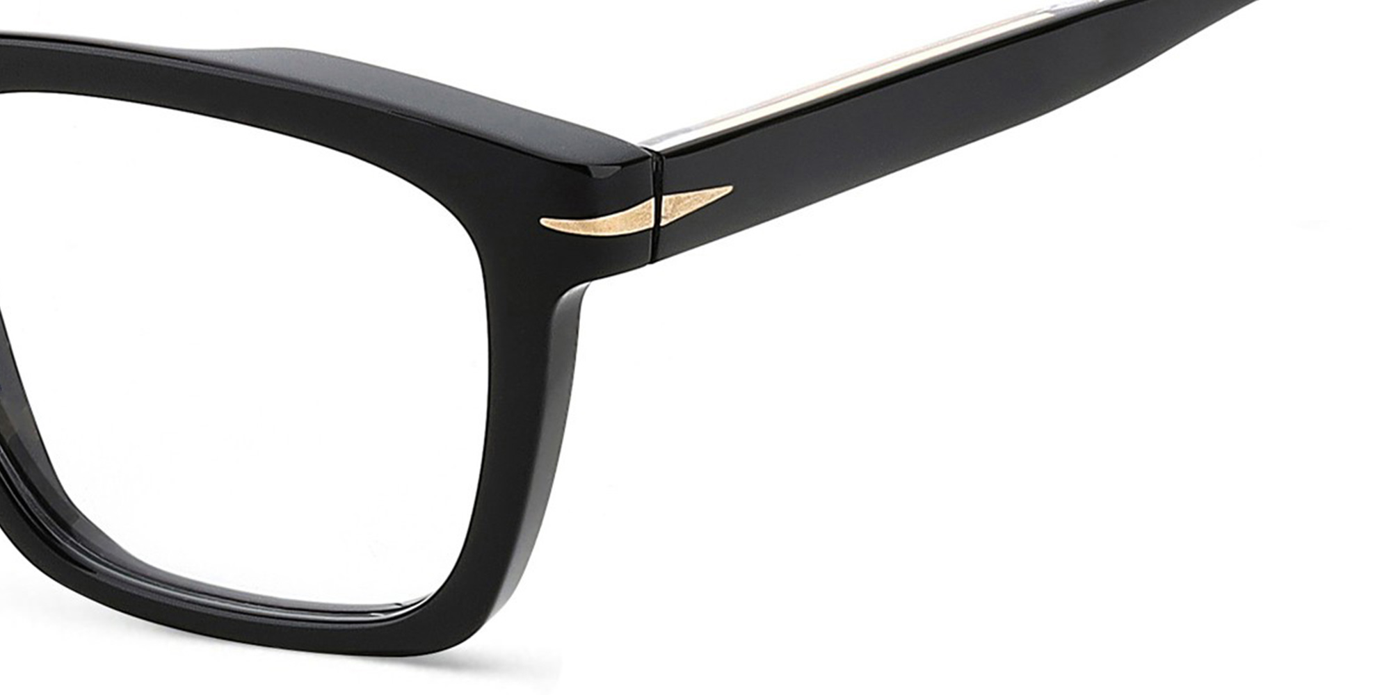 DAVID BECKHAM Square Eyeglasses in Black – Product Photo 3