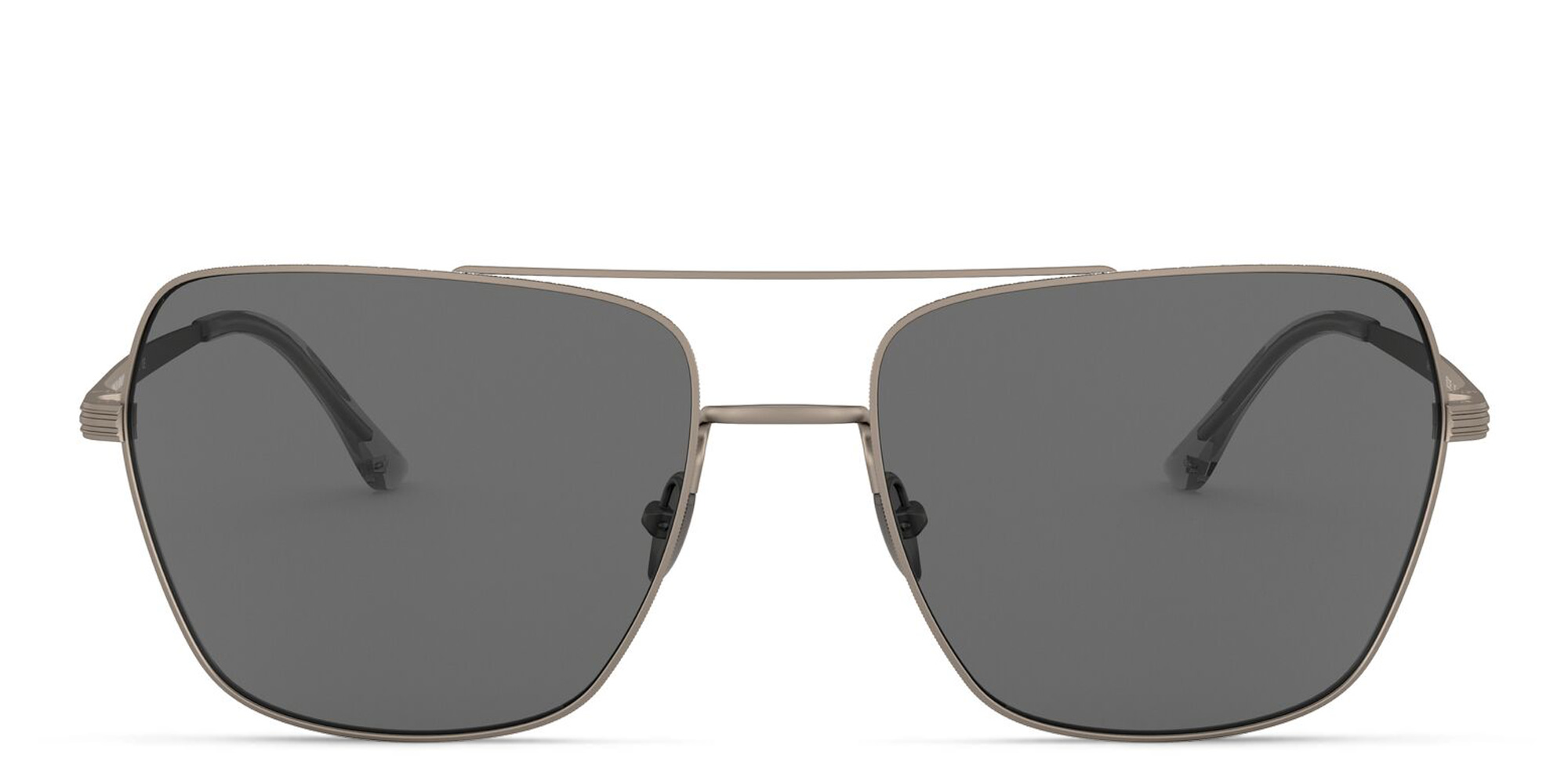 تسوق نظارة شمسية مستطيلة كبيرة جورجو أرماني بلون Matte Gunmetal أونلاين.