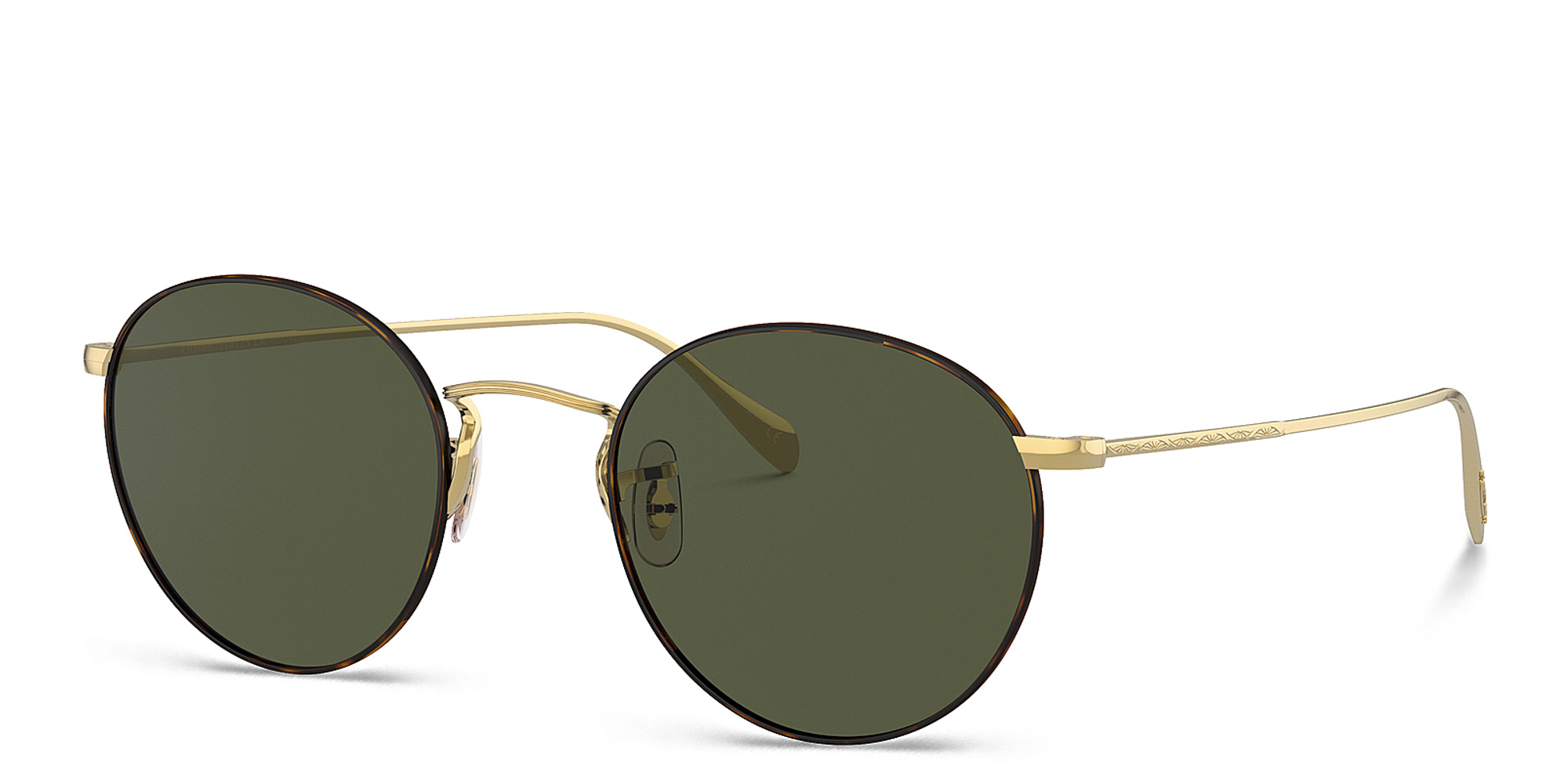 Shop OLIVER PEOPLES Unisex Panthos Sunglasses in Gold-Tortoise online.