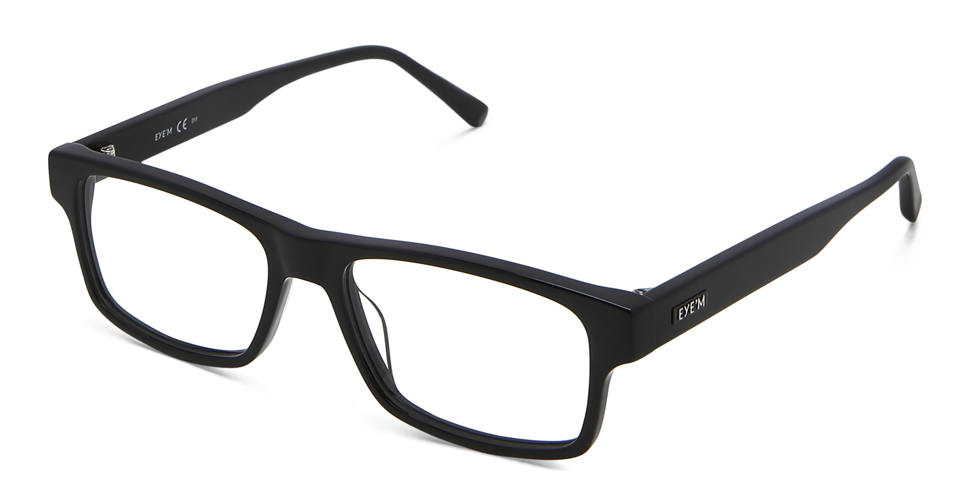 EYE'M Rectangle Eyeglasses in Black – Product Photo 2