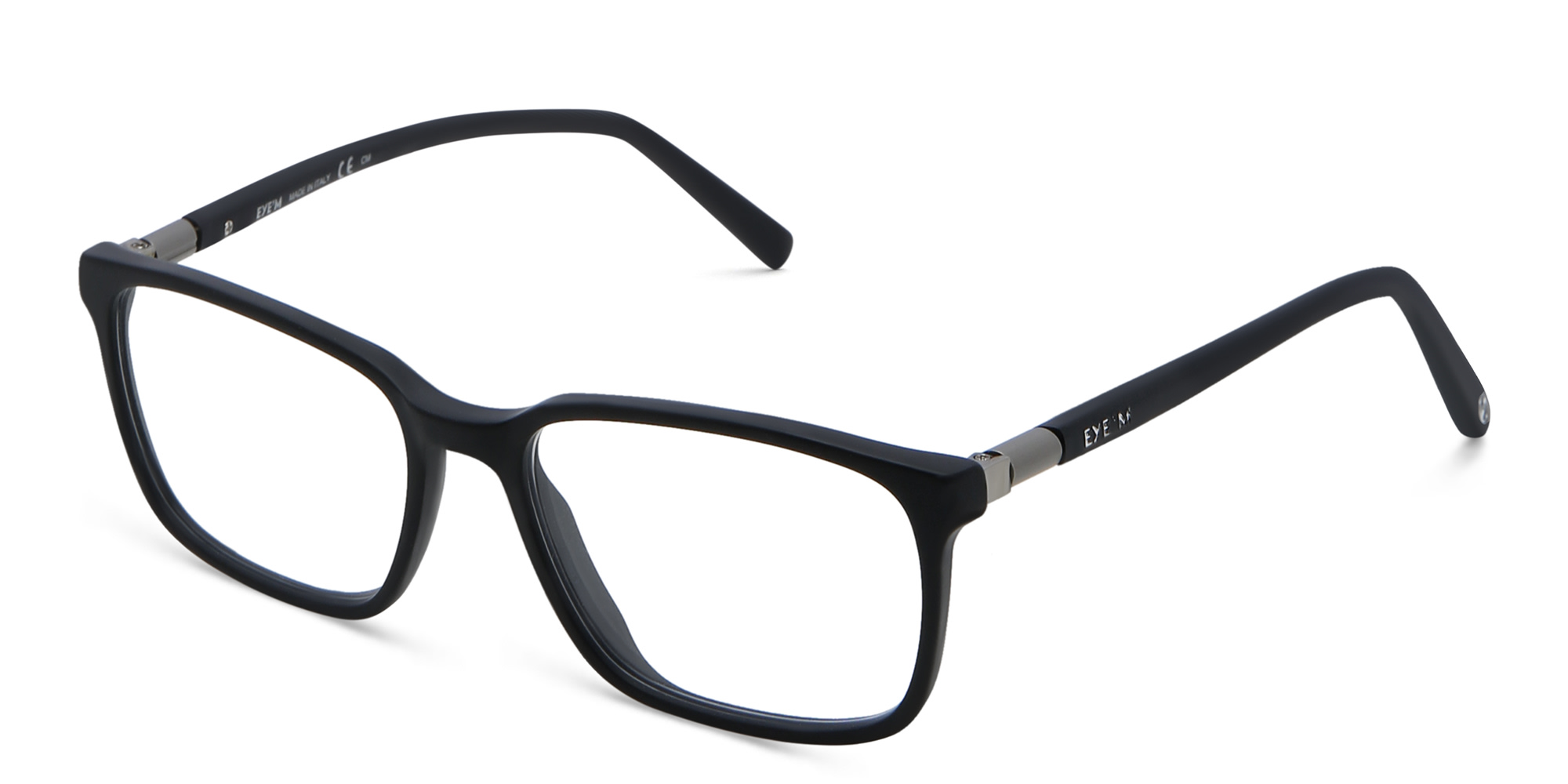 EYE'M Rectangle Eyeglasses in Black – Product Photo 2