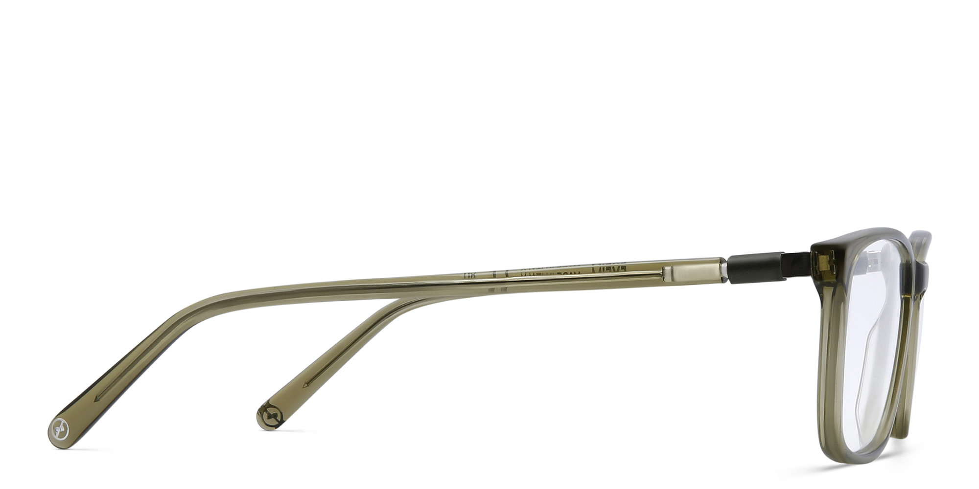 EYE'M Rectangle Eyeglasses in Green – Product Photo 3