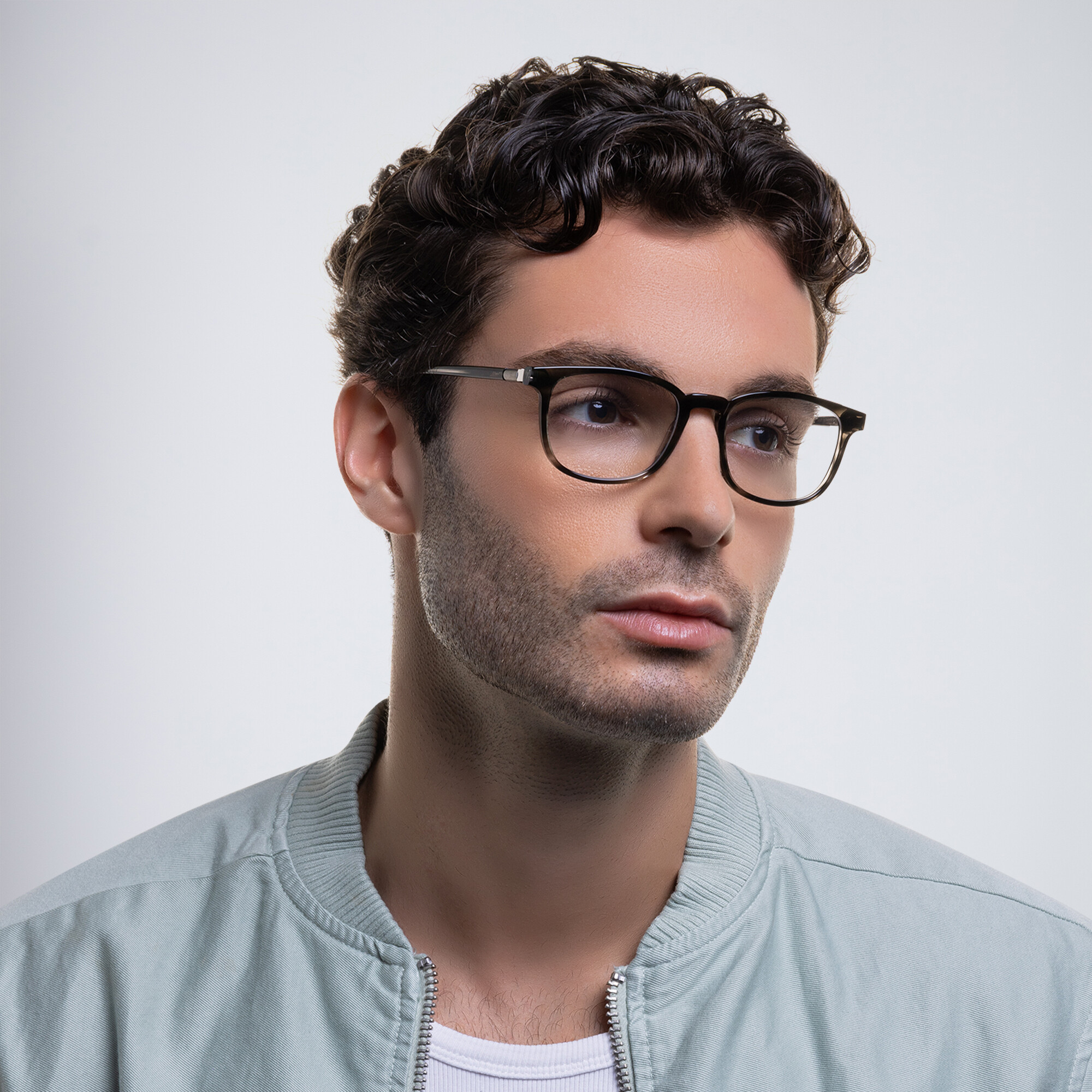 Shop EYE'M Square Eyeglasses in Grey online.