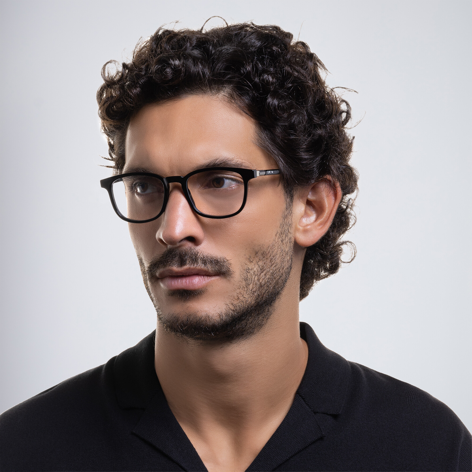 Shop EYE'M Square Eyeglasses in Black online.