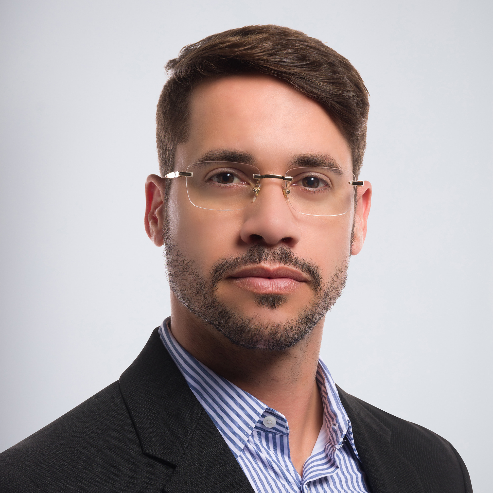 تسوق نظارة طبية مستطيلة بدون إطار EYE'M بلون ذهبي أونلاين.