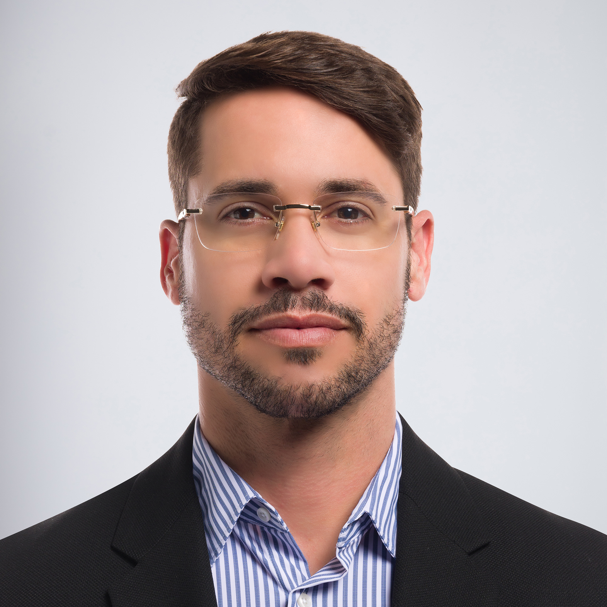 Shop EYE'M Rimless Rectangle Eyeglasses in Gold online.