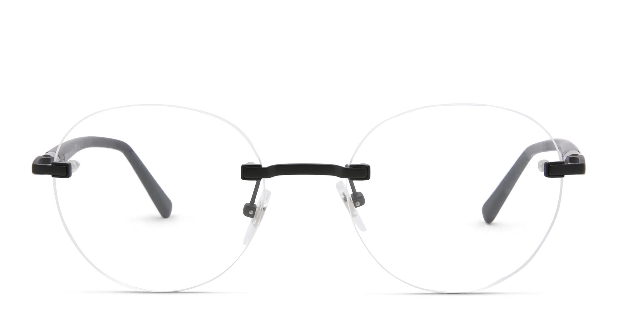 EYE'M Rimless Round Eyeglasses in Black – Product Photo 1