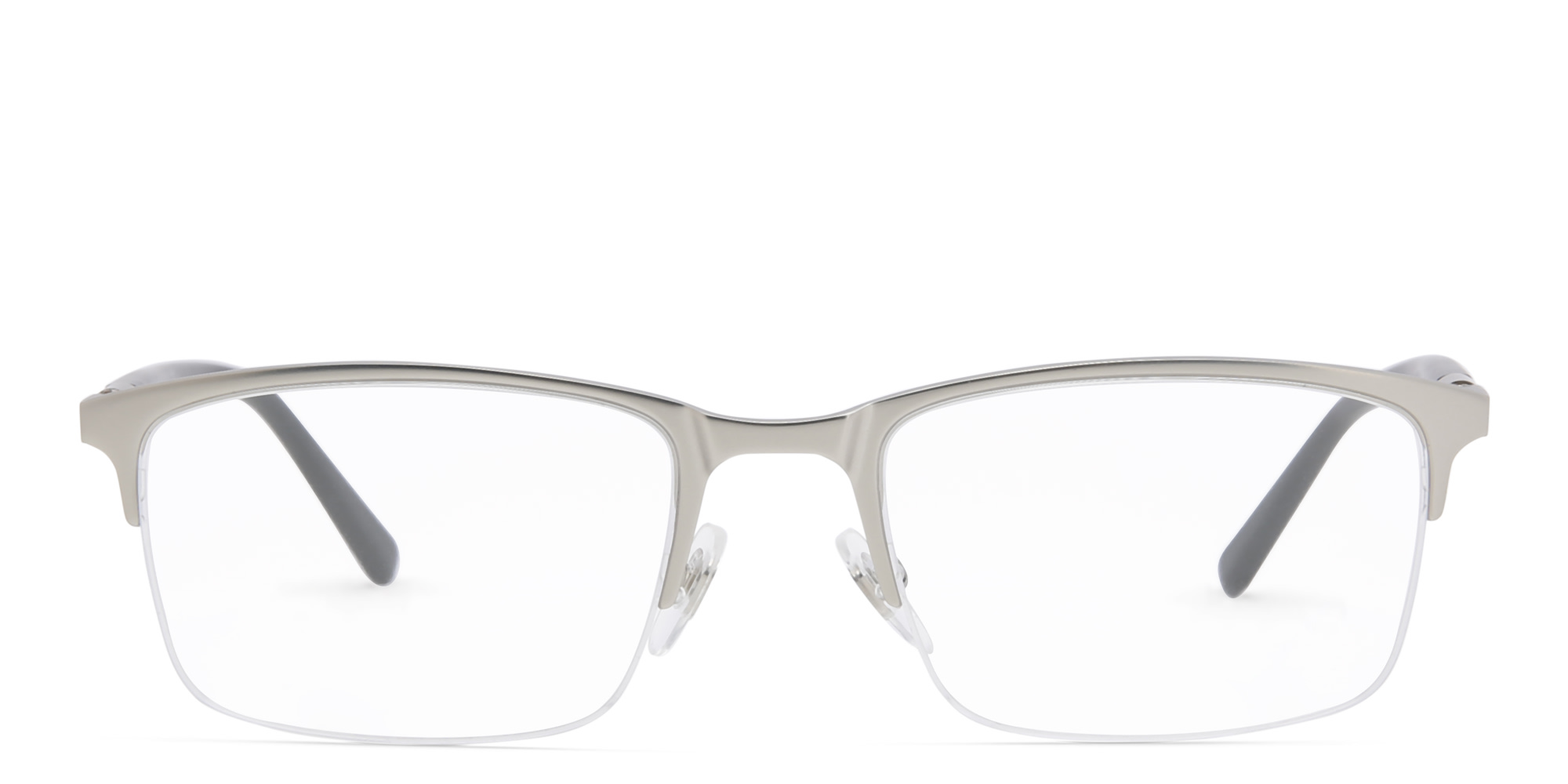 EYE'M Half Rim Rectangle Eyeglasses in Silver – Product Photo 1