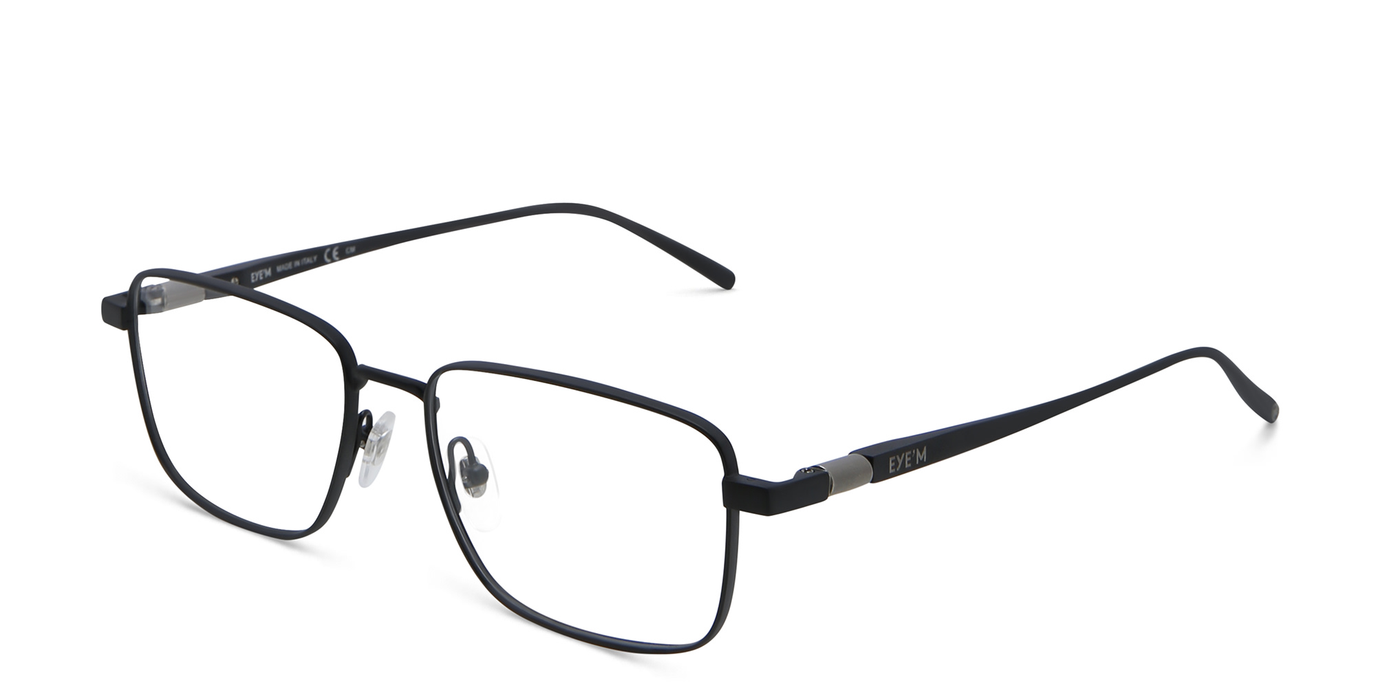 EYE'M Rectangle Eyeglasses in Black – Product Photo 2