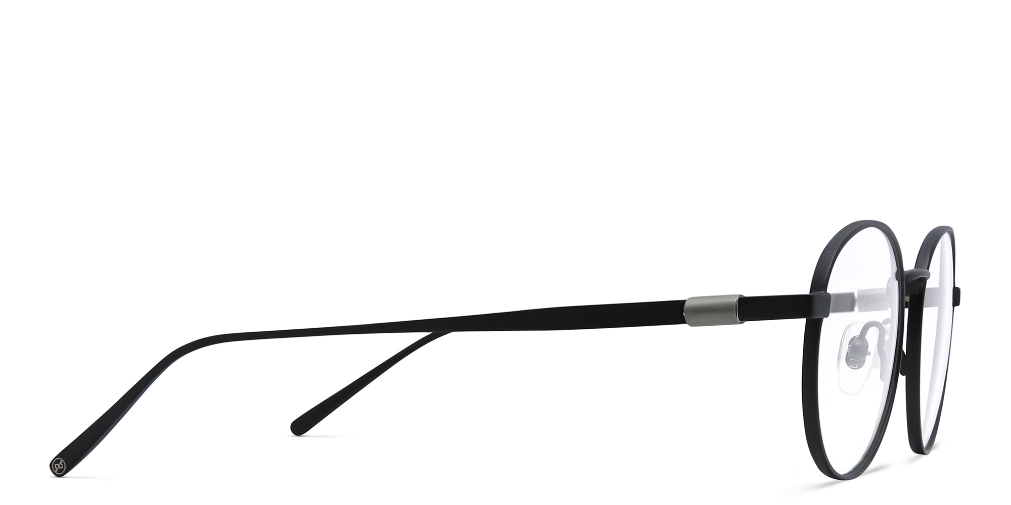 EYE'M Round Eyeglasses in Black – Product Photo 3