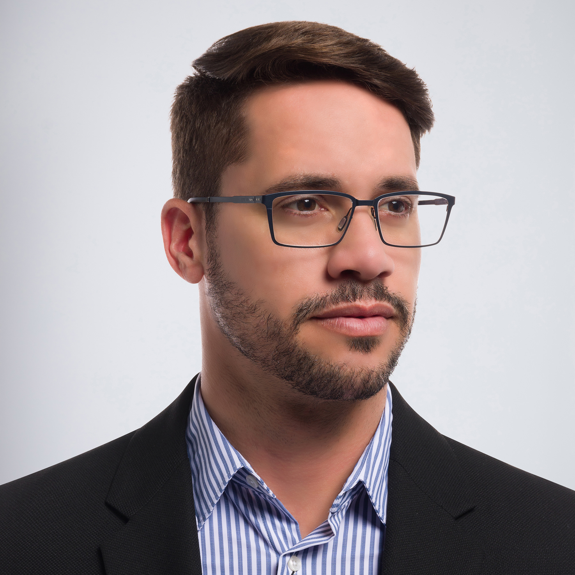 Shop EYE'M Logo Signature Rectangle Eyeglasses in Blue online.