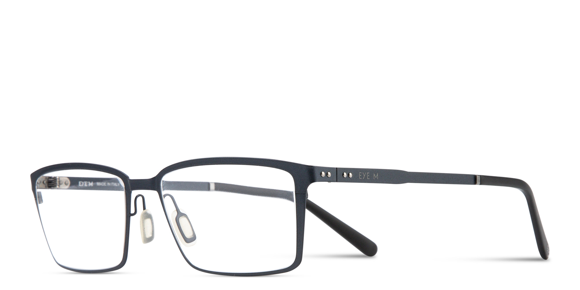 Shop EYE'M Logo Signature Rectangle Eyeglasses in Blue online.