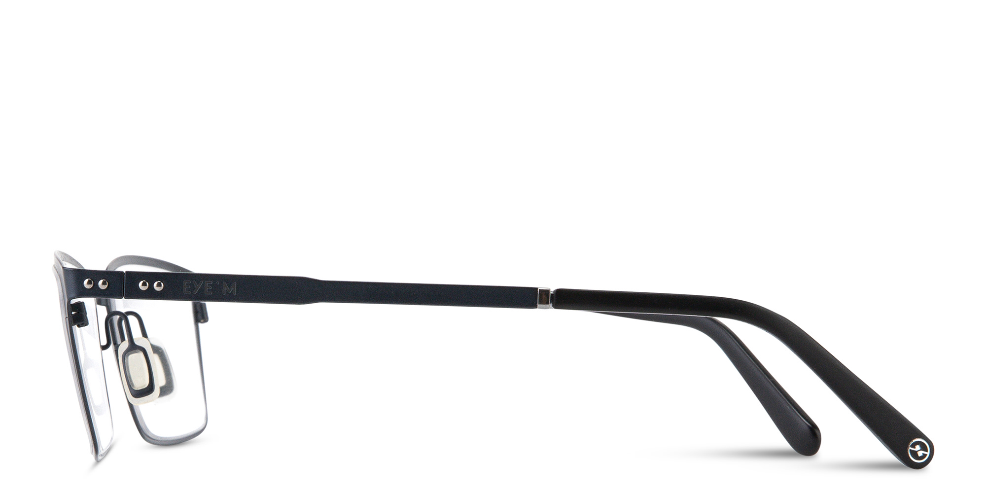 Shop EYE'M Logo Signature Rectangle Eyeglasses in Blue online.
