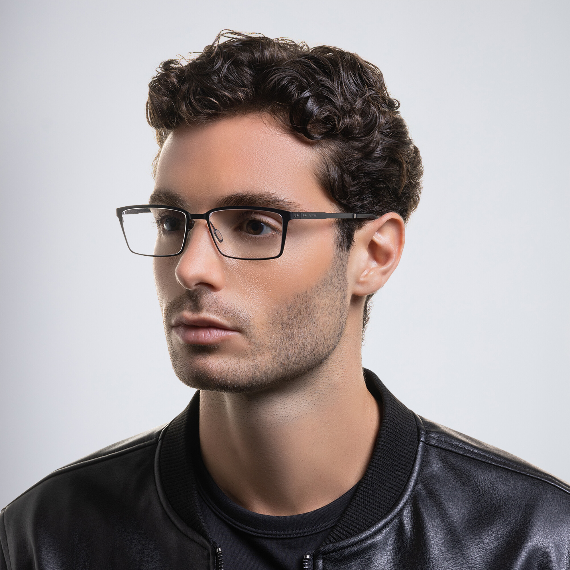 Shop EYE'M Rectangle Eyeglasses in Gunmetal online.