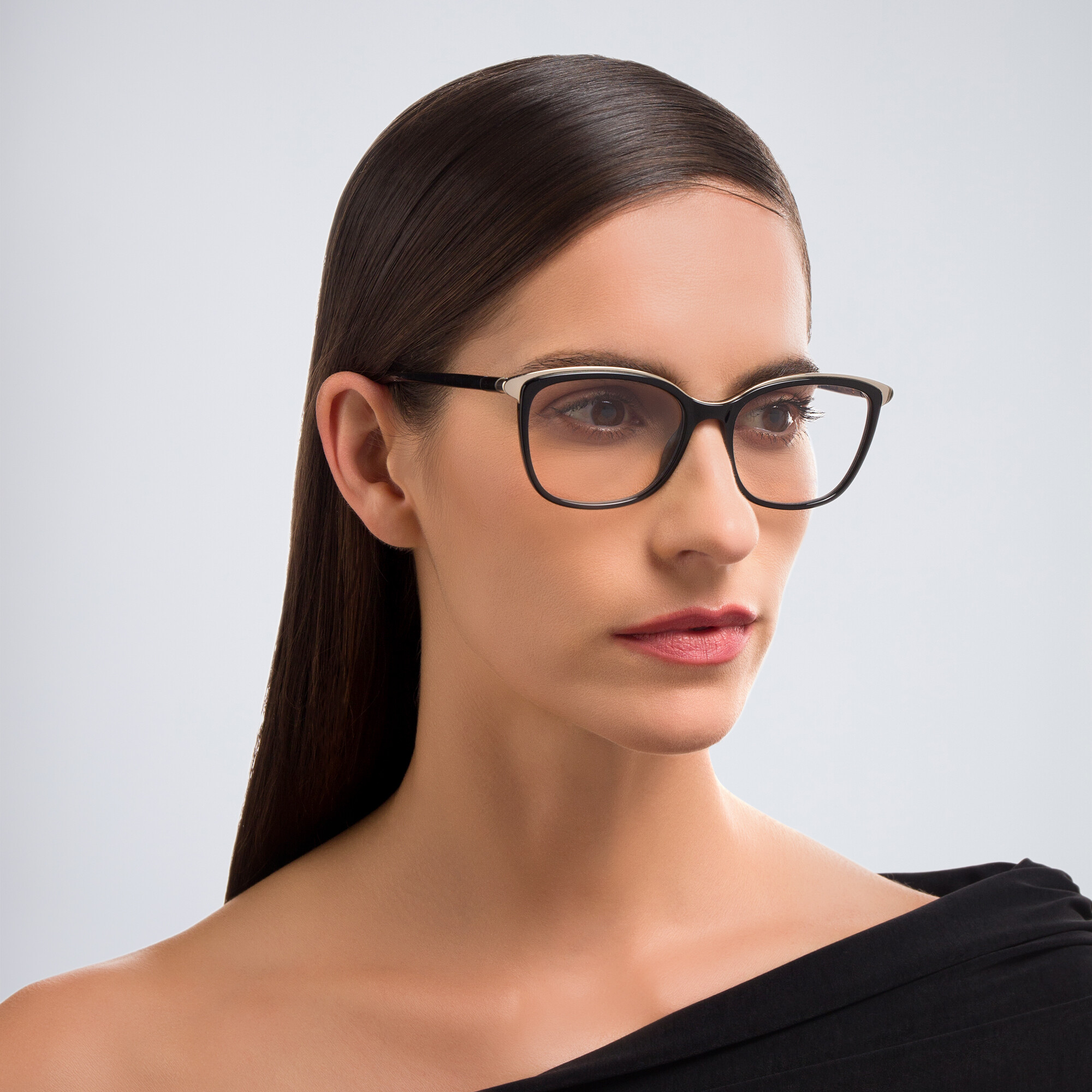EYE'M Square Eyeglasses in Black – Product Photo 5