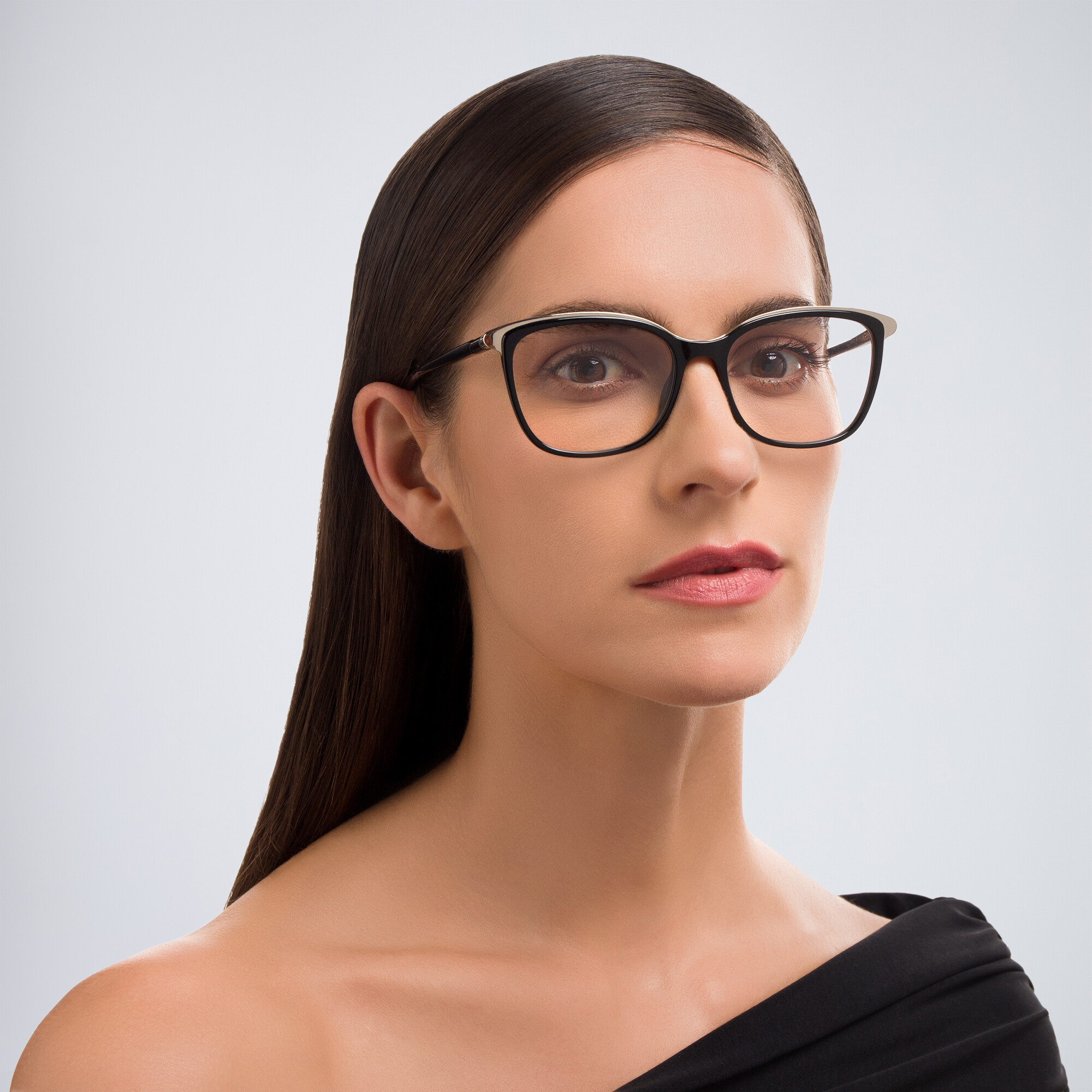 EYE'M Square Eyeglasses in Black – Product Photo 6