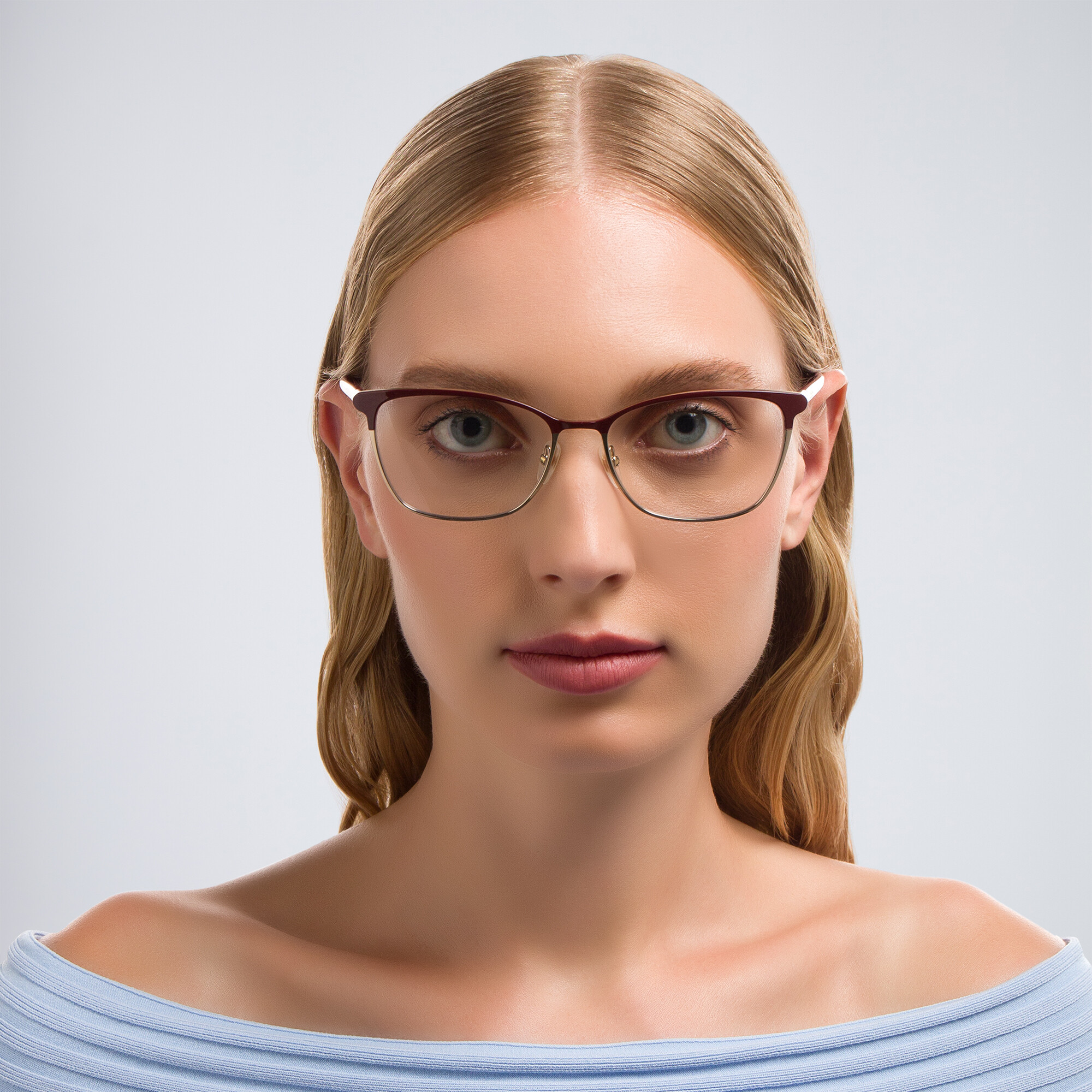 EYE'M Cat Eye Eyeglasses in Burgundy – Product Photo 5