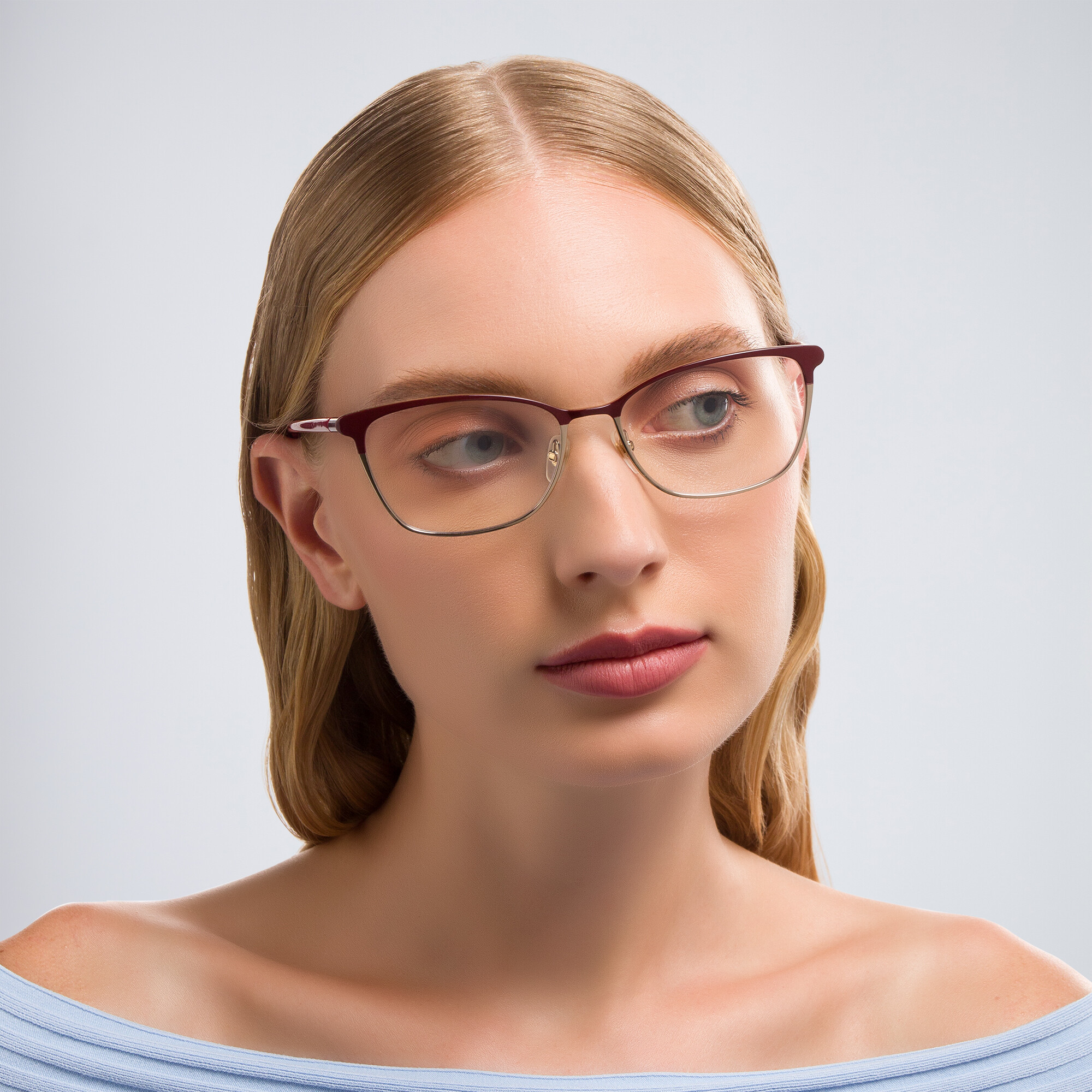 EYE'M Cat Eye Eyeglasses in Burgundy – Product Photo 6