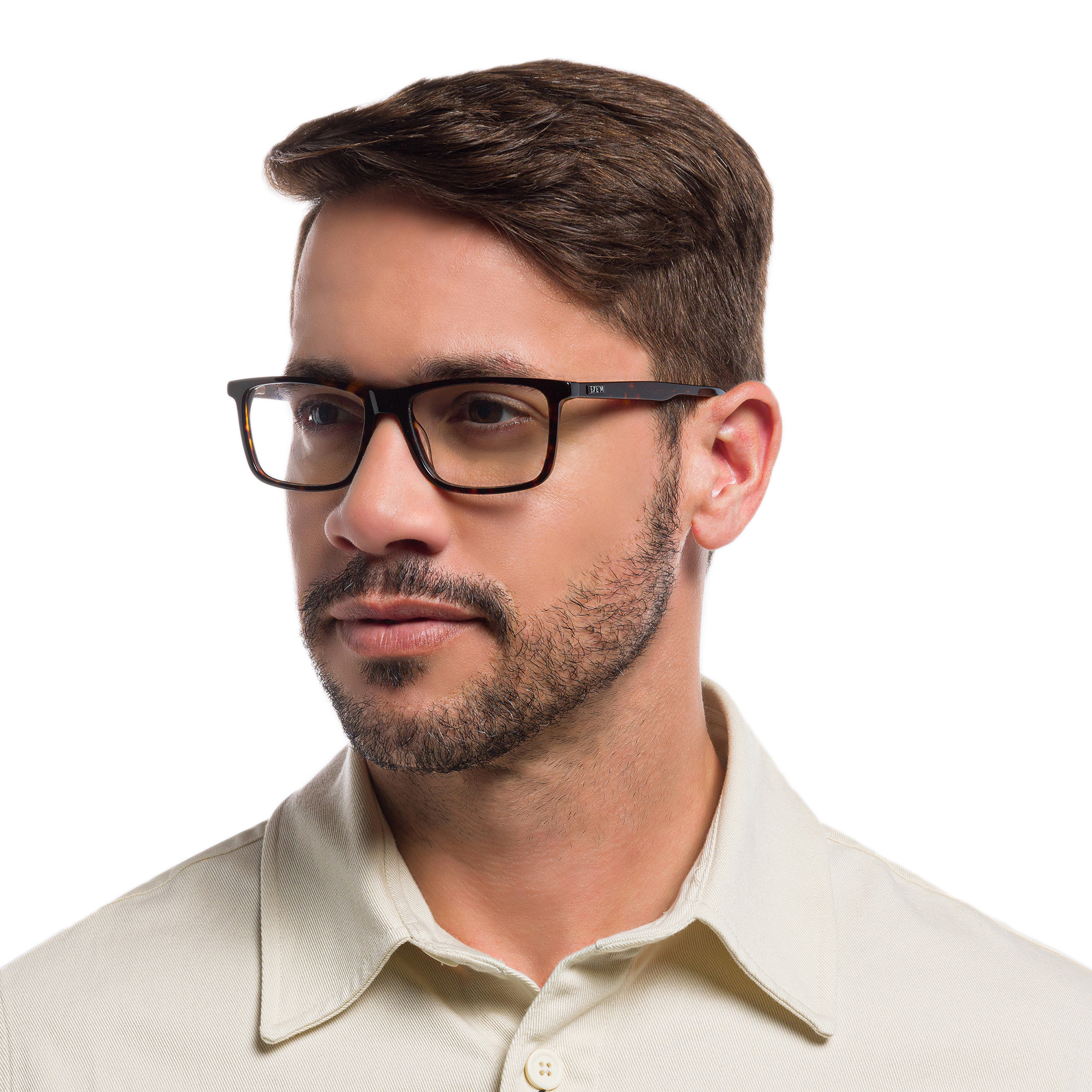 EYE'M Ferrari Unisex Rectangle Eyeglasses in Havana – Product Photo 5