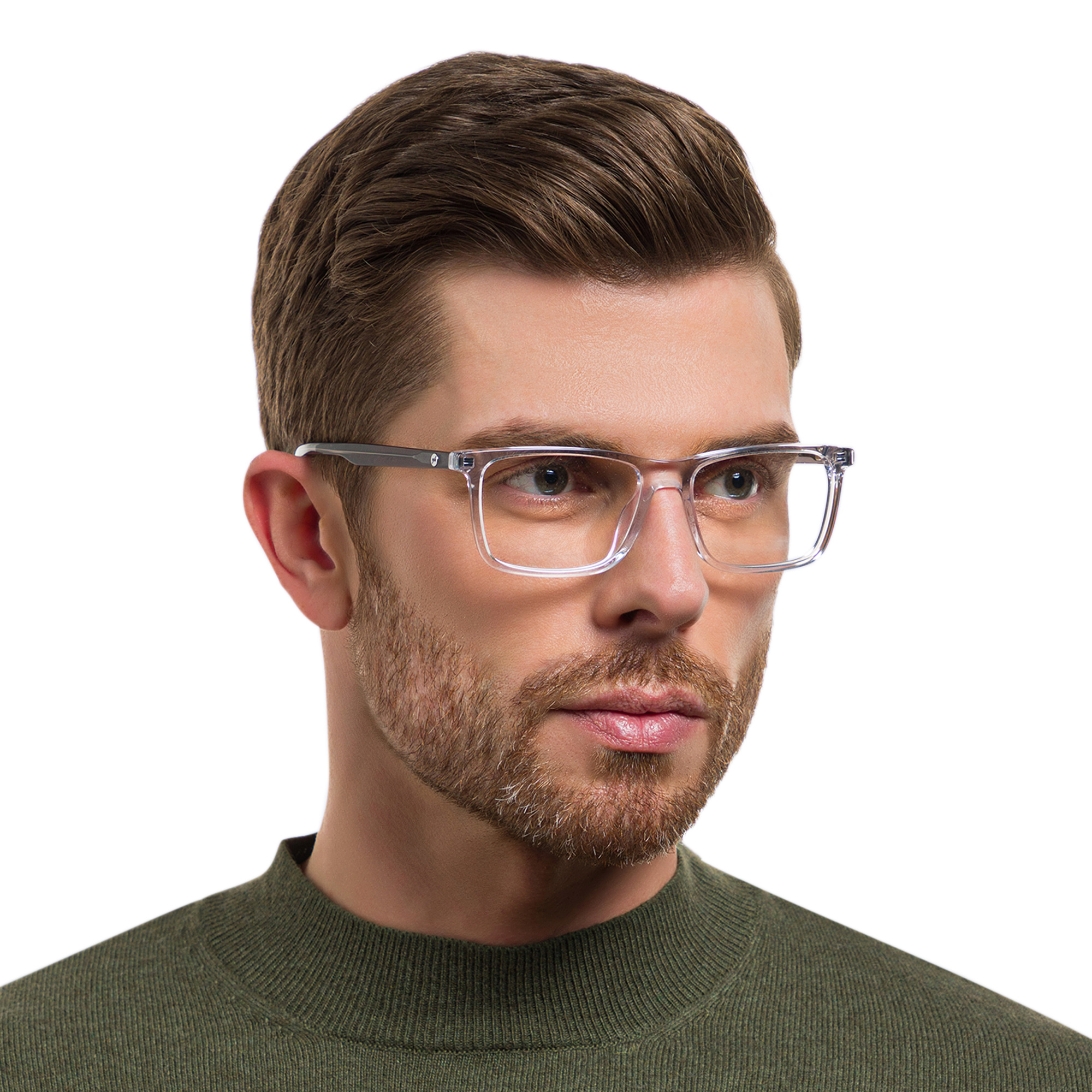 Shop EYE'M Rectangle Eyeglasses in Clear online.