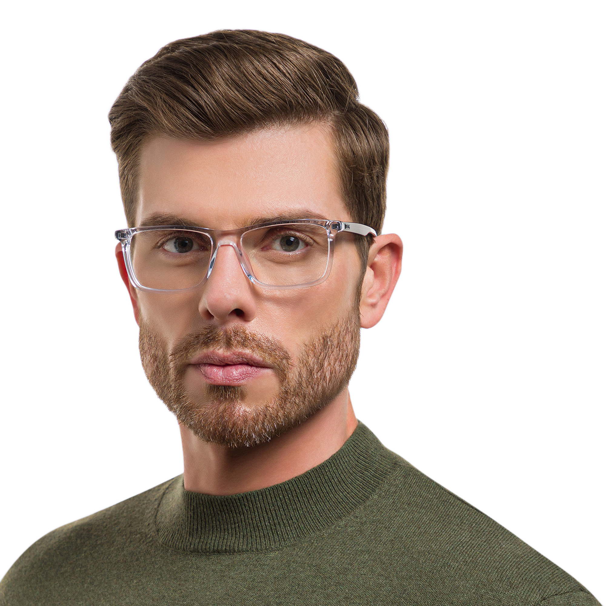 Shop EYE'M Rectangle Eyeglasses in Clear online.