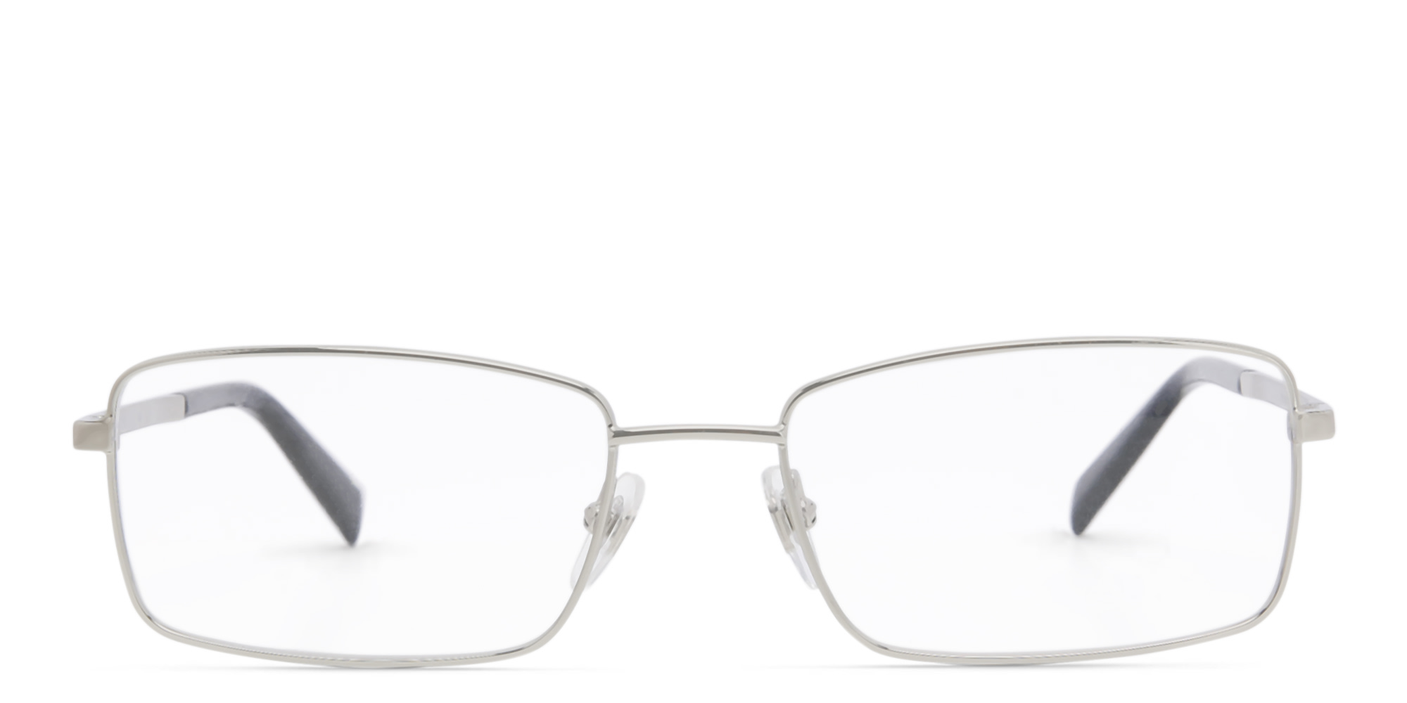 EYE'M Wide Rectangle Eyeglasses in Silver – Product Photo 1