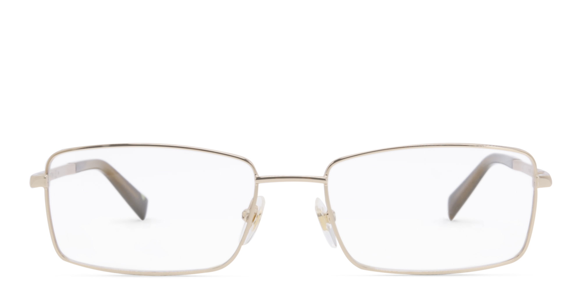 EYE'M Wide Rectangle Eyeglasses in Gold – Product Photo 1