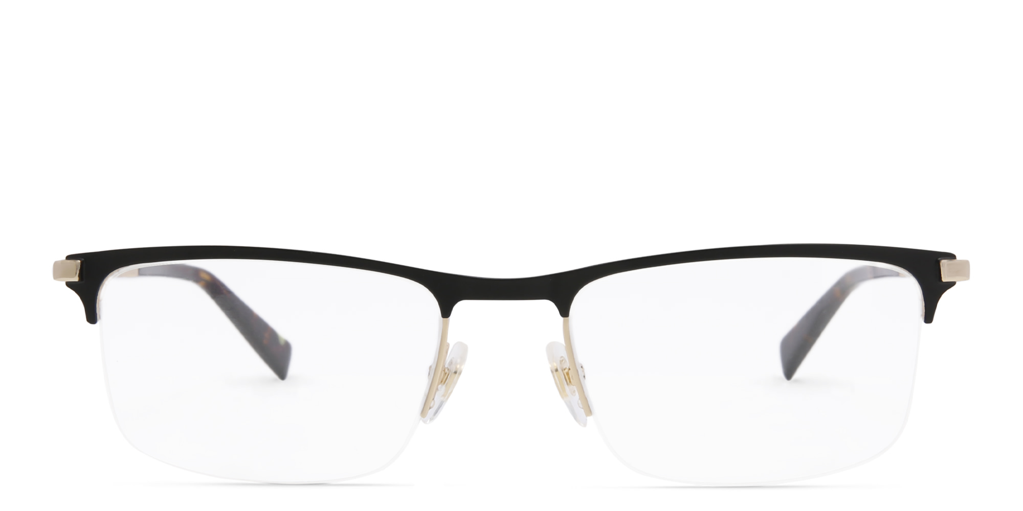 EYE'M Half Rim Rectangle Eyeglasses in Gold – Product Photo 1