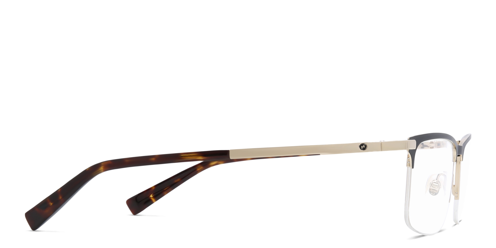EYE'M Half Rim Rectangle Eyeglasses in Gold – Product Photo 3